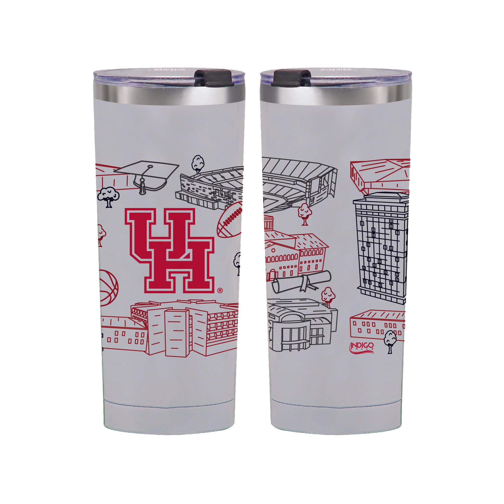 Houston Cougars 24oz Campus Line Art Tumbler