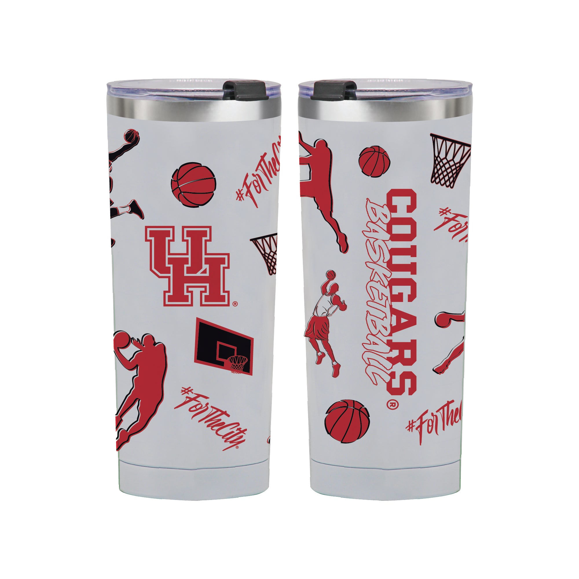 24oz Houston Cougars Basketball Sketch Tumbler