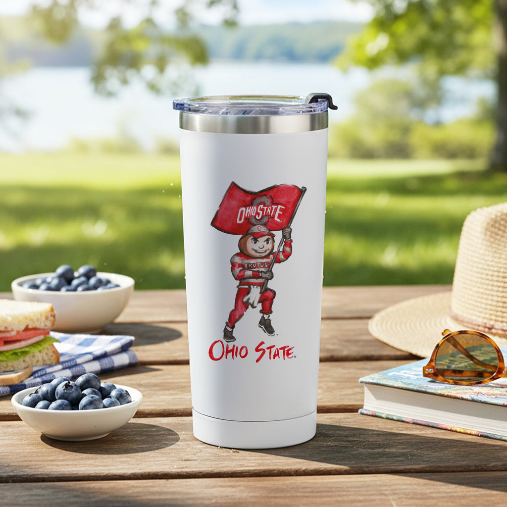 Ohio State Buckeyes Mascot by Laura Wilcox 24oz Stainless Steel Tumbler