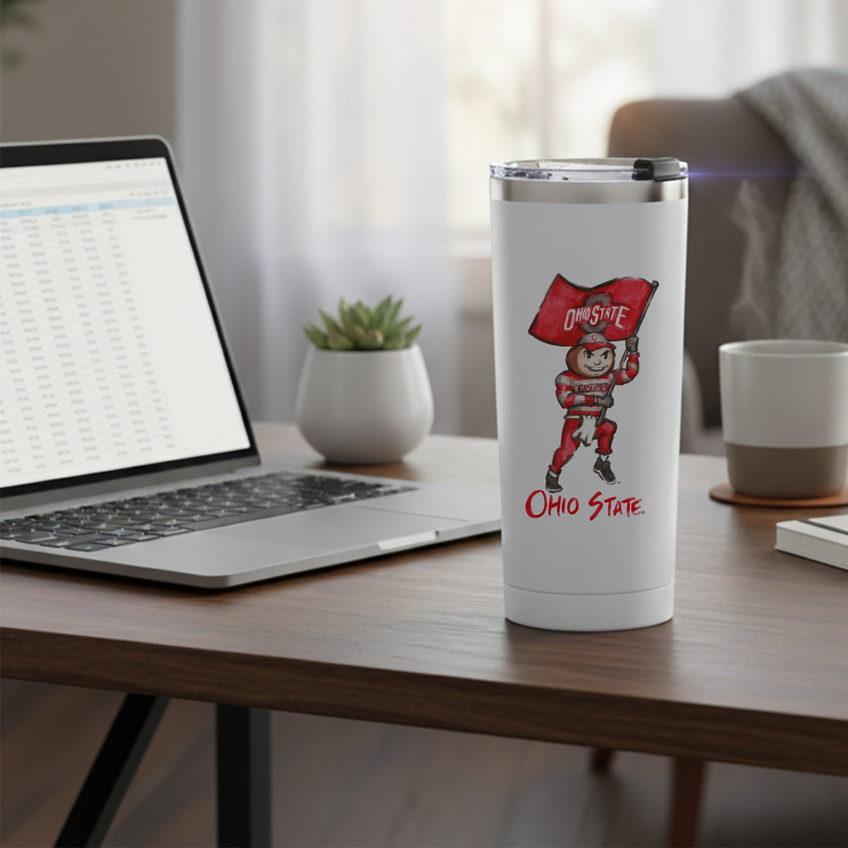 Ohio State Buckeyes Mascot by Laura Wilcox 24oz Stainless Steel Tumbler