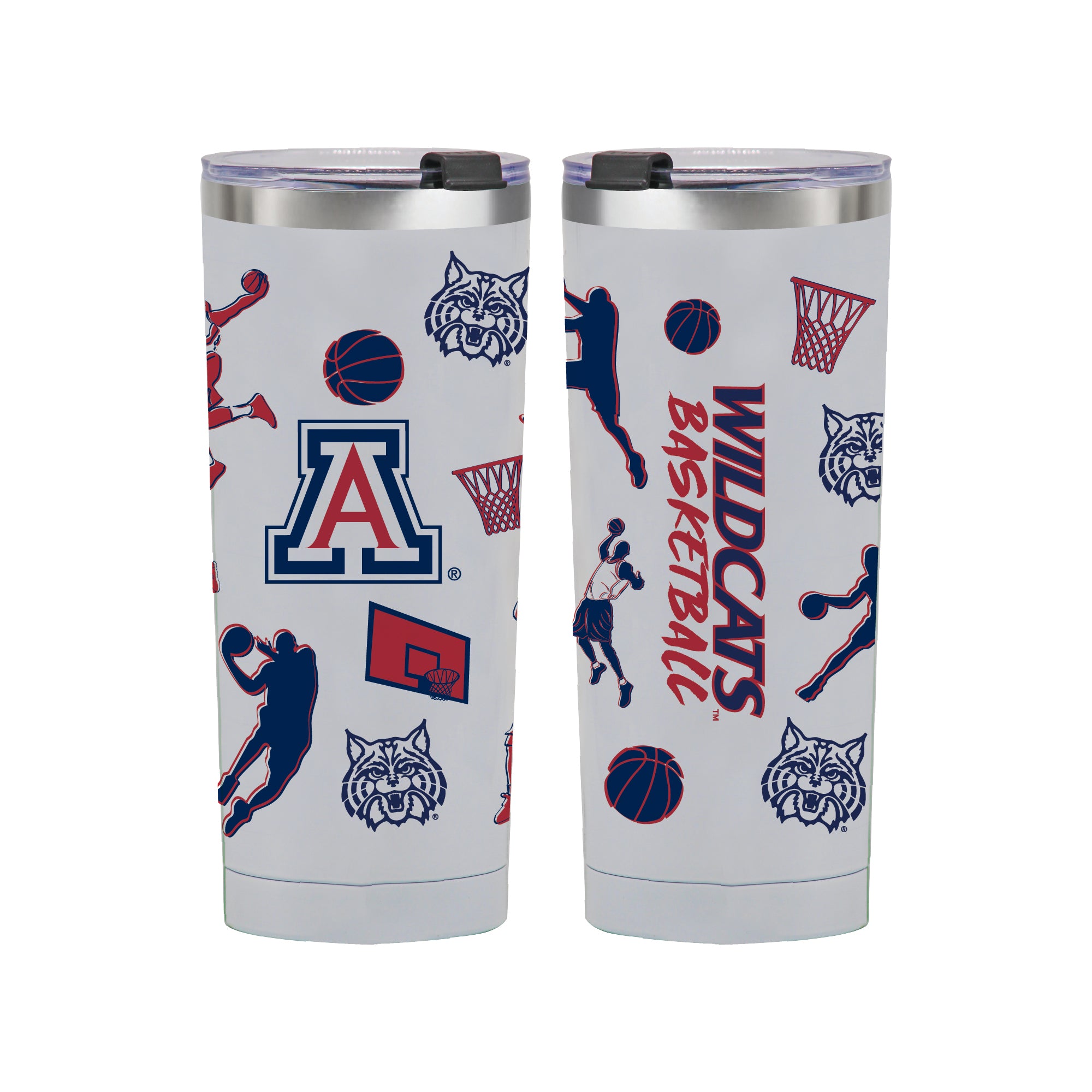 24oz Arizona Wildcats Basketball Sketch Tumbler