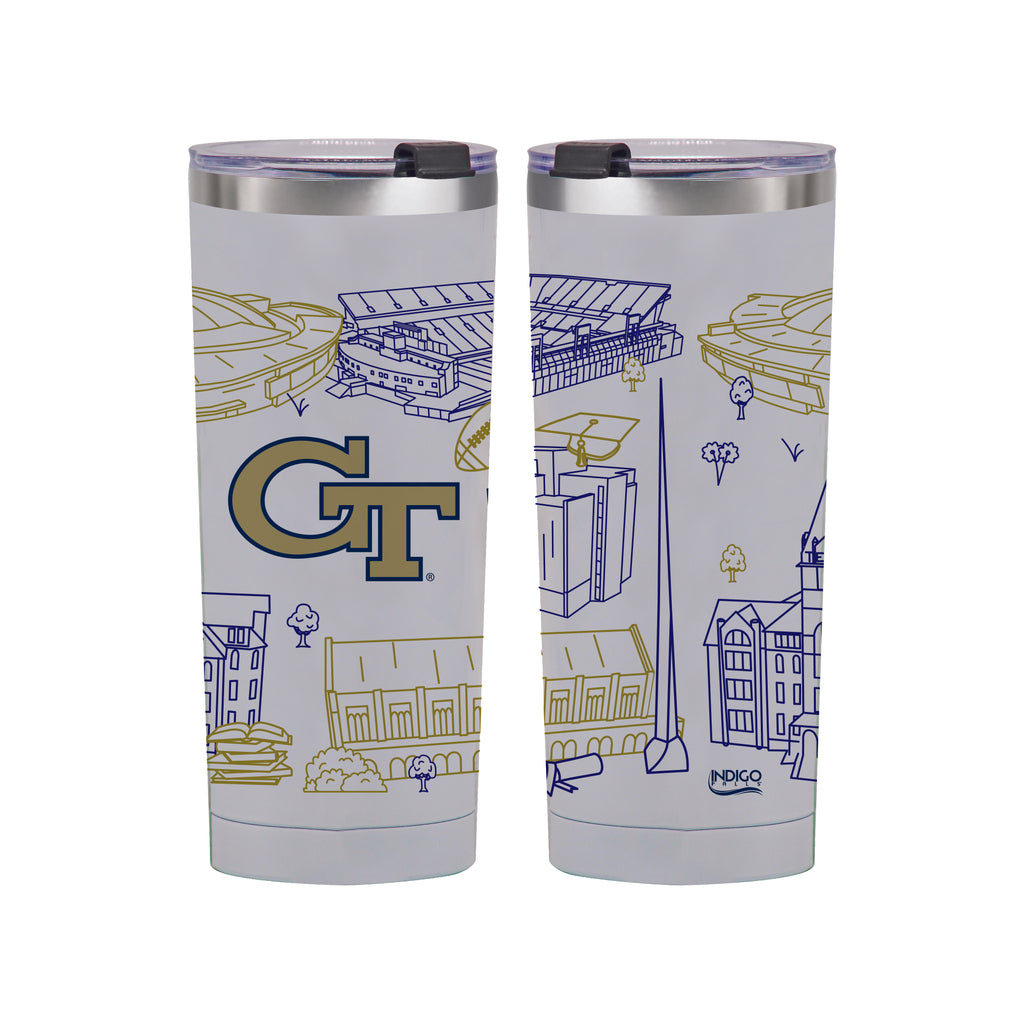 Georgia Tech Yellow Jackets 24oz Campus Line Art Tumbler