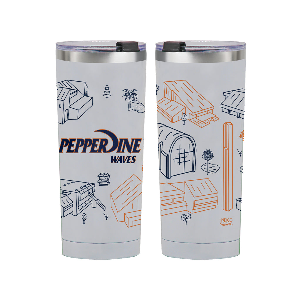 Pepperdine Waves 24oz Campus Line Art Tumbler