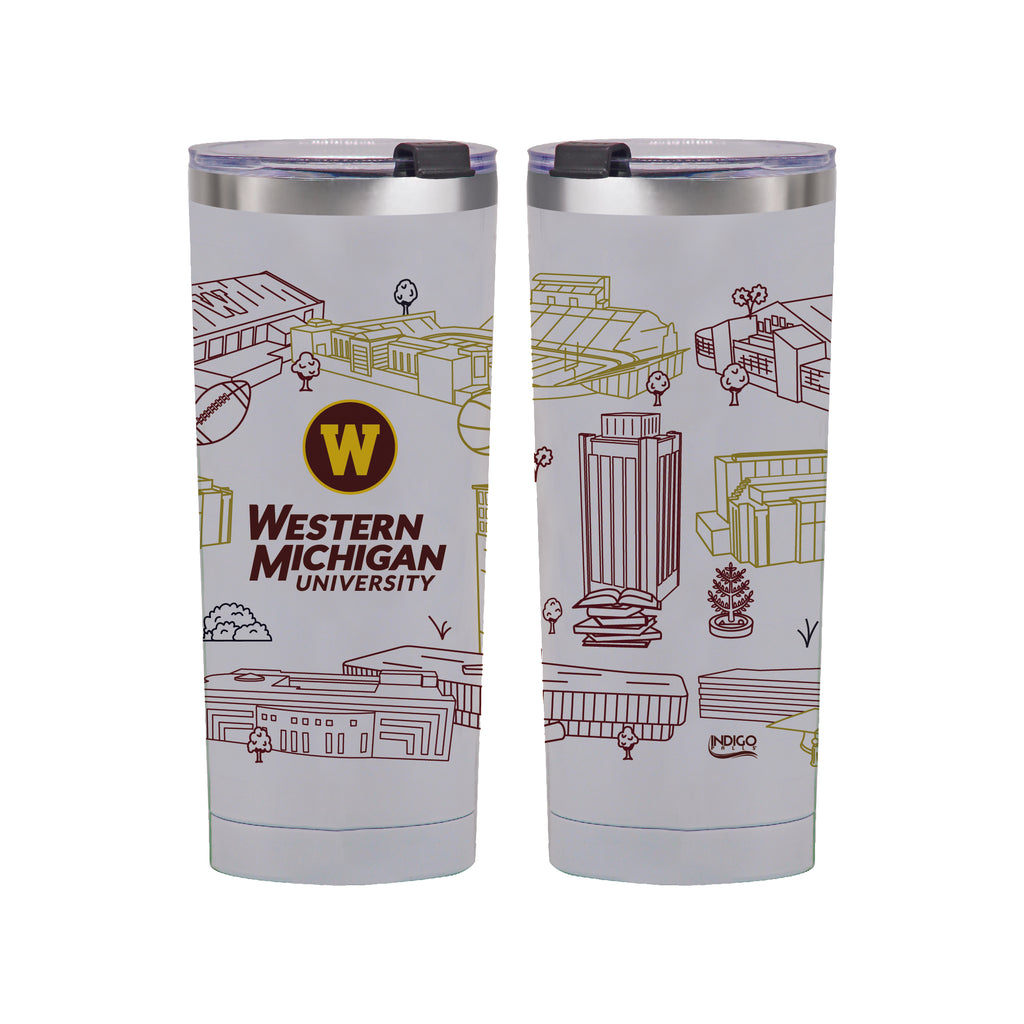 Western Michigan 24oz Campus Line Art Tumbler