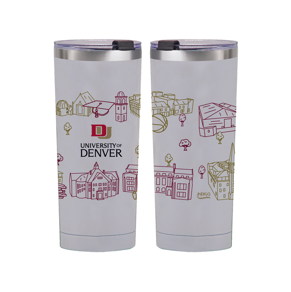 Denver Pioneers 24oz Campus Line Art Tumbler