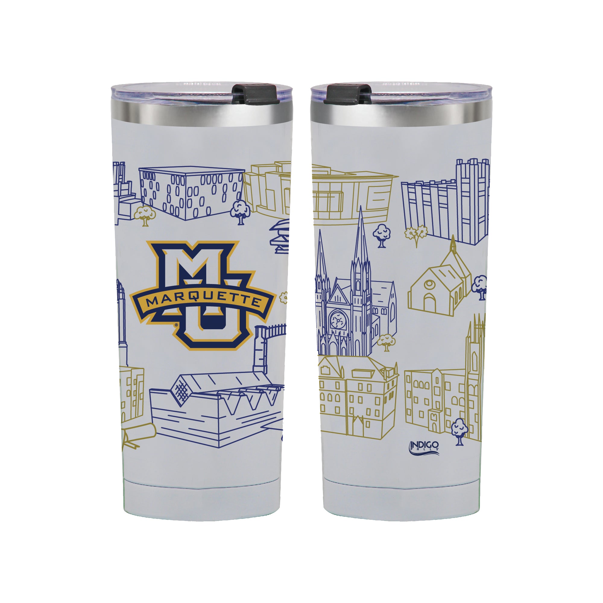 Marquette Golden Eagles 24oz Campus Line Art Tumbler