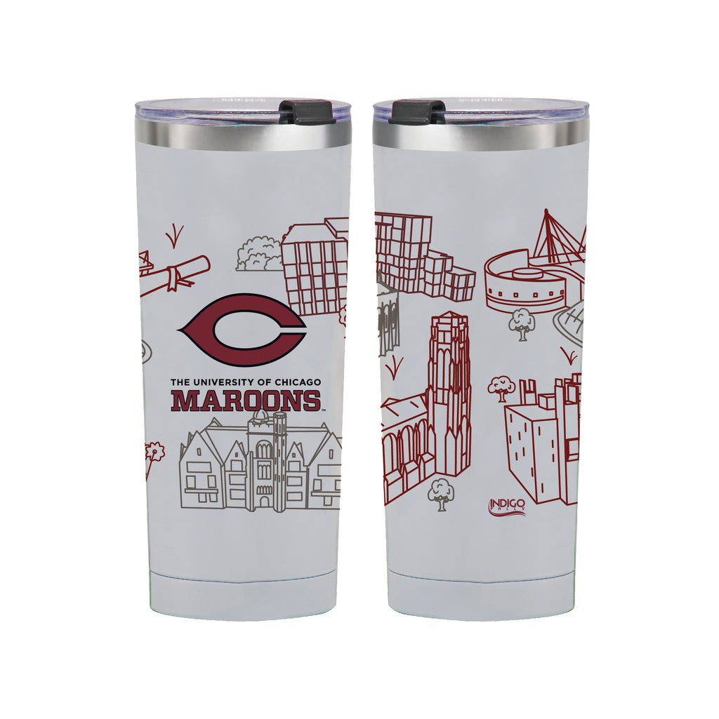 Chicago University 24oz Campus Line Art Tumbler