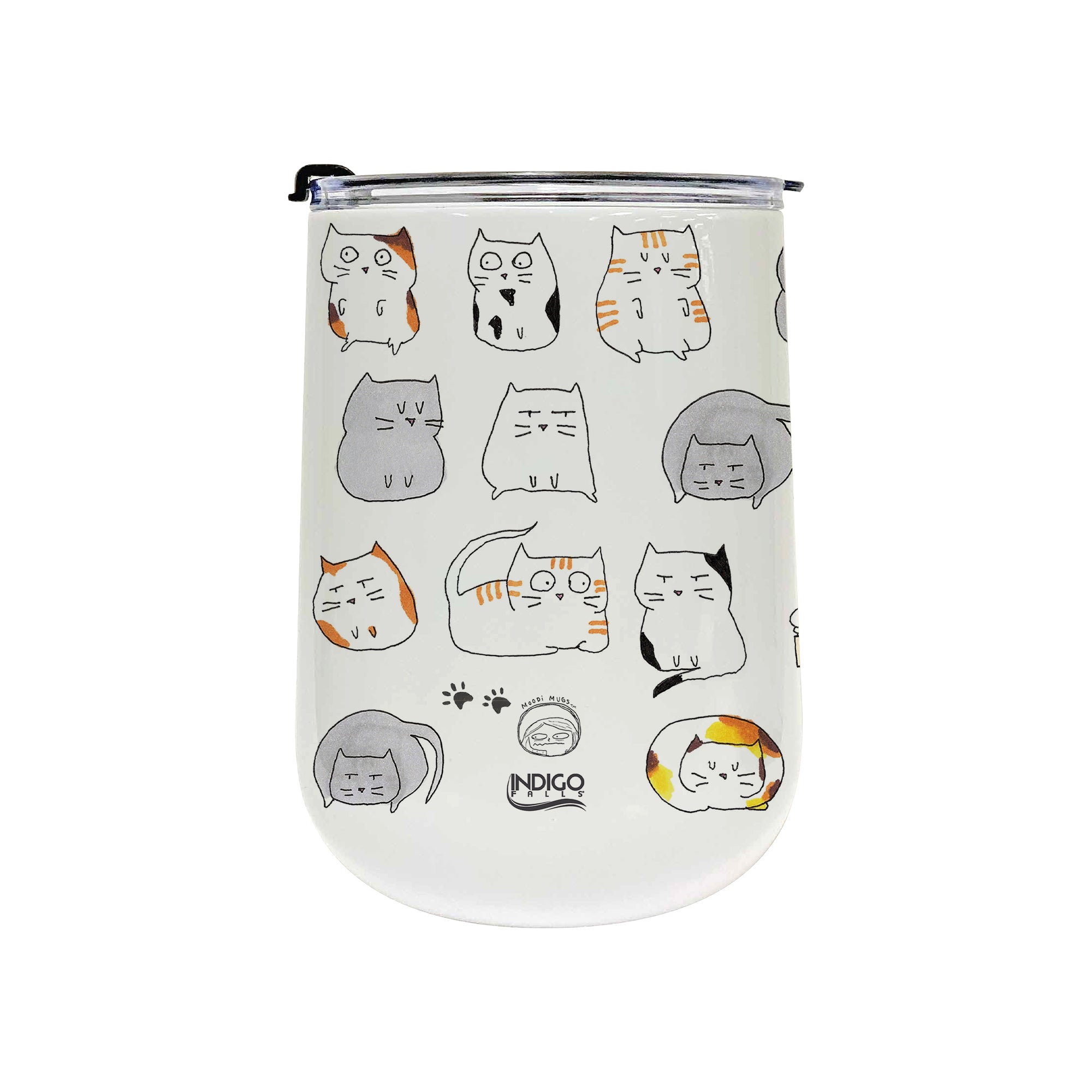 Moodi Cats 18 oz Curved Tumbler