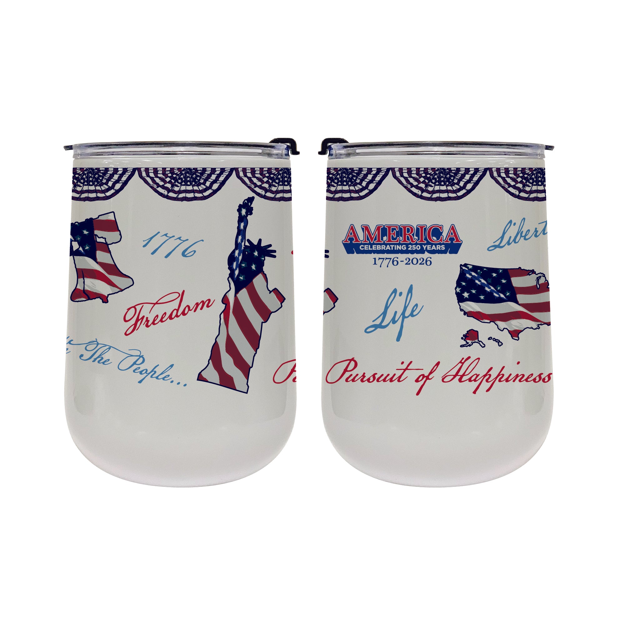 America Collage 18oz Tumbler