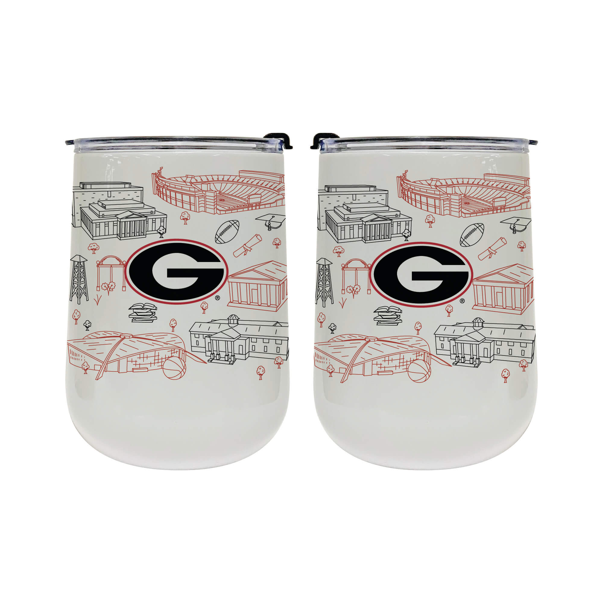 Georgia Bulldogs 18oz Campus Line Art Tumbler