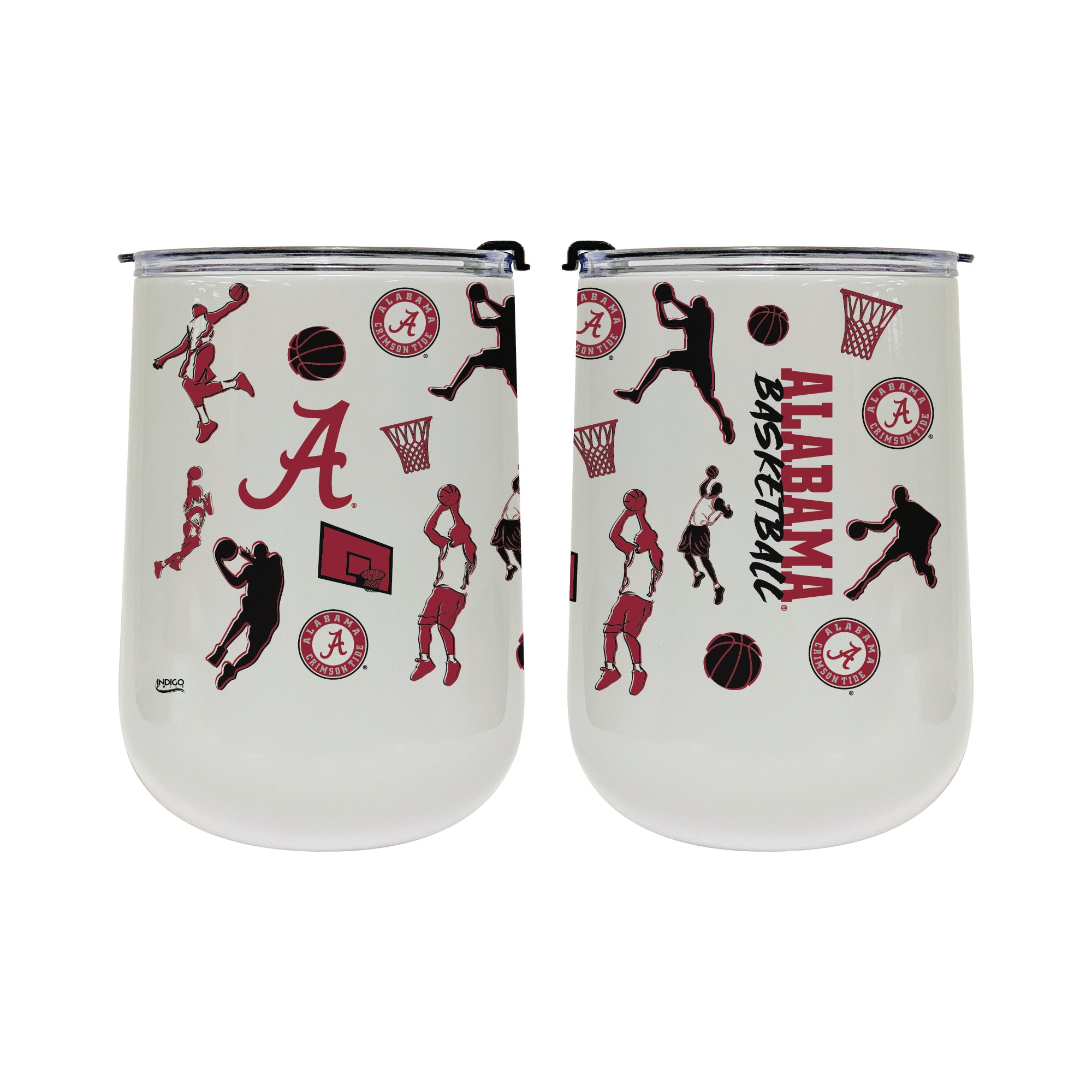 18oz Alabama Crimson Tide Basketball Sketch Stainless Tumbler