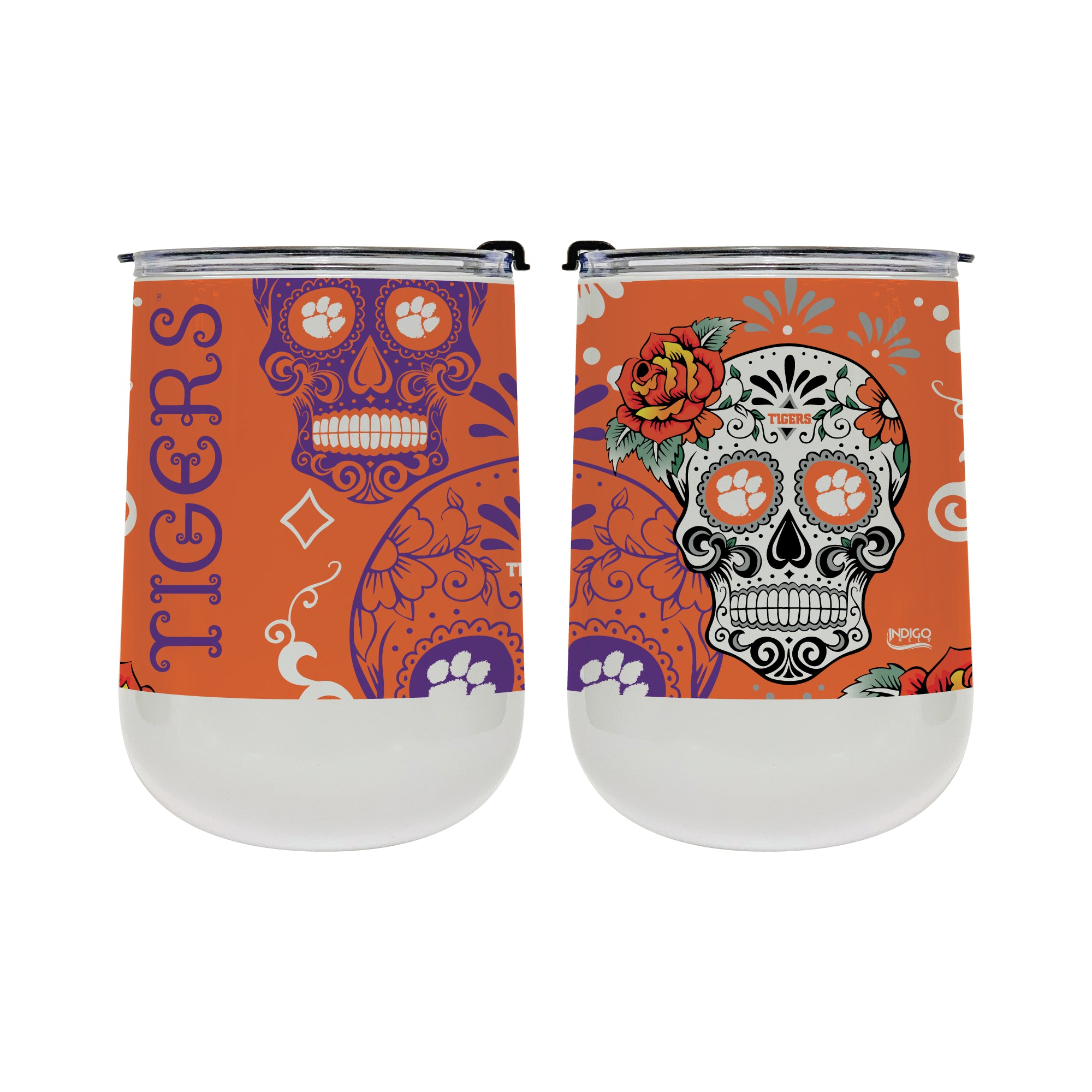 Clemson Dia de los Muertos 18oz tumbler