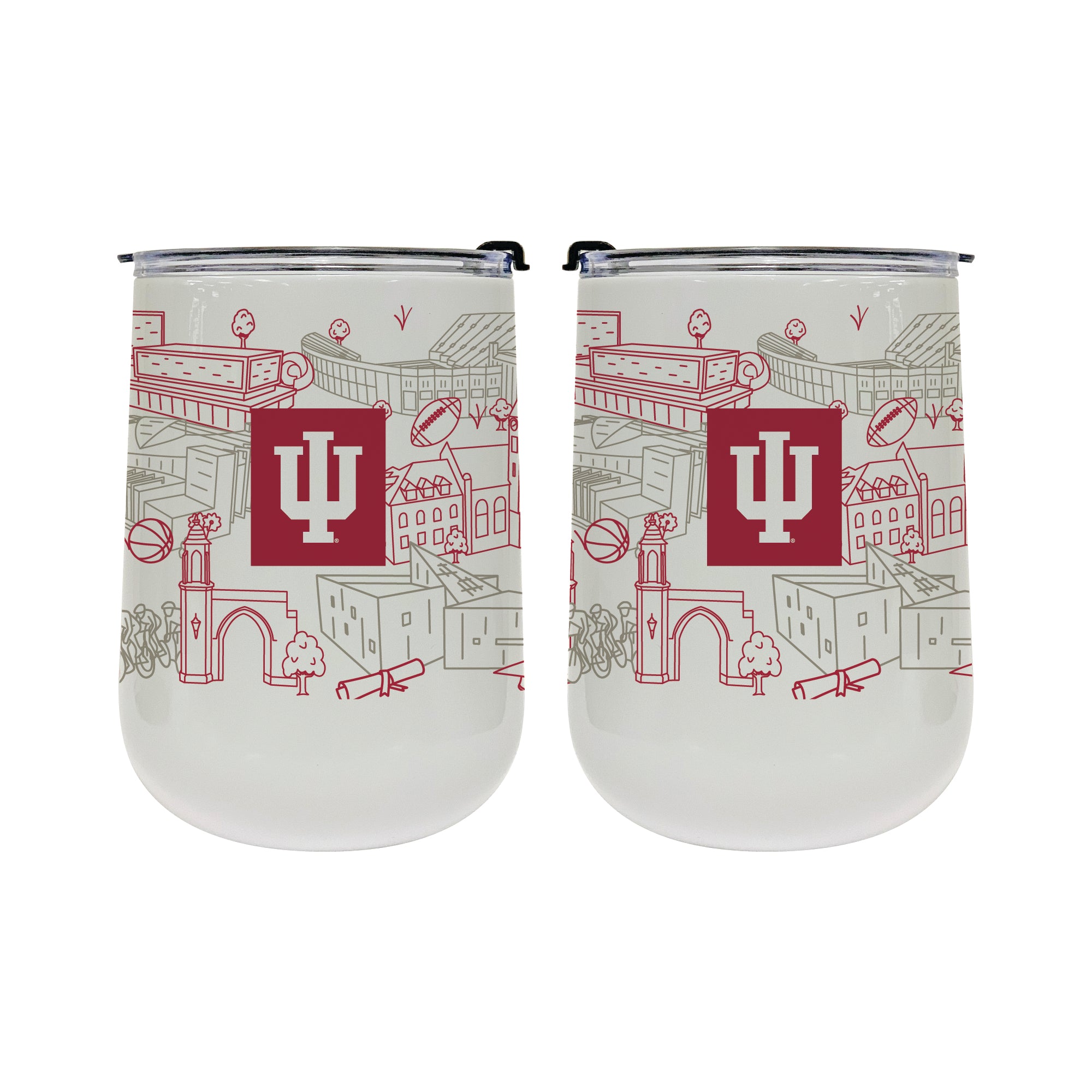 Indiana Hoosiers 18oz Campus Line Art Tumbler