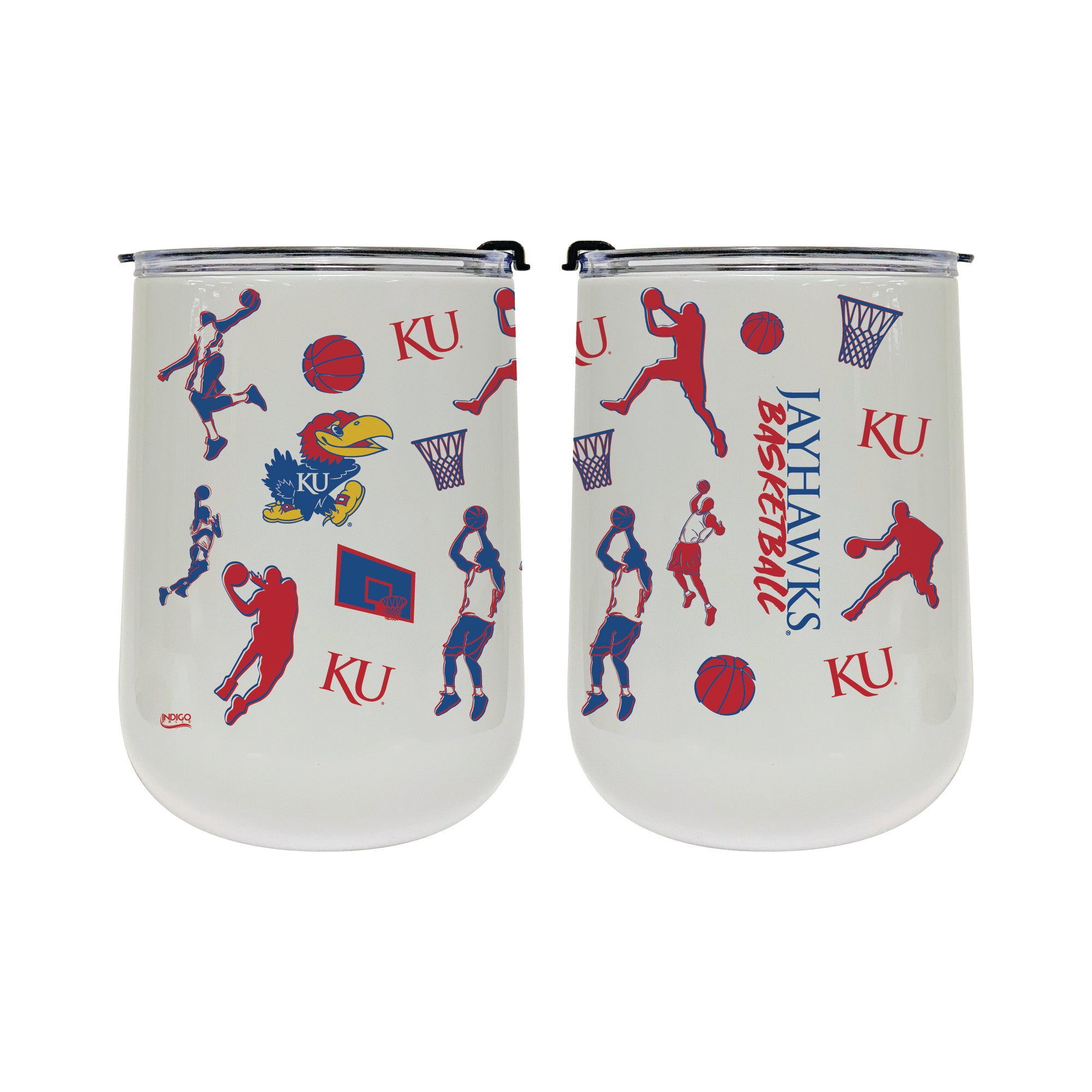 18oz Kansas Jayhawks Basketball Sketch Stainless Tumbler