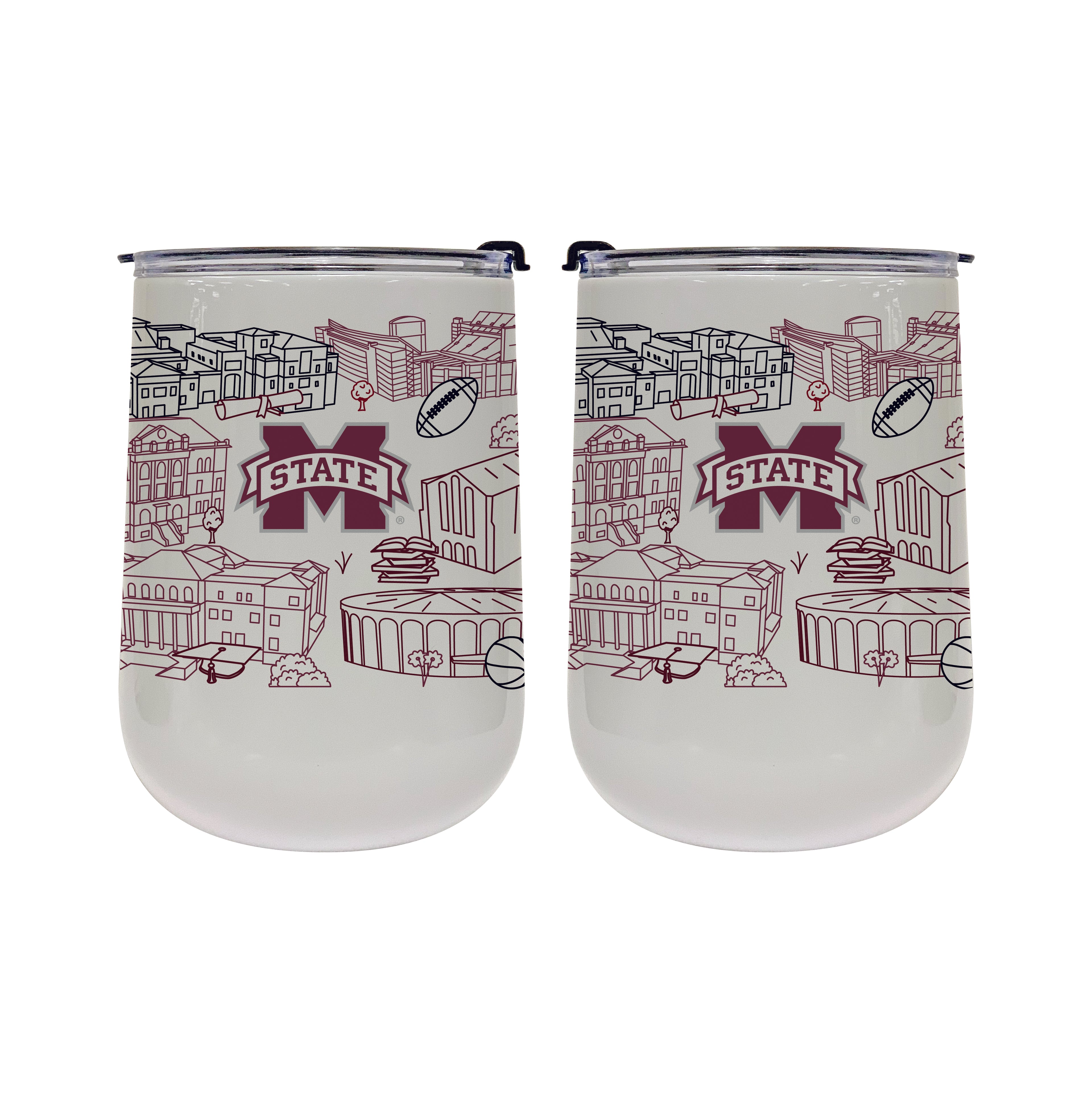 Mississippi State Bulldogs 18oz Campus Line Art Tumbler