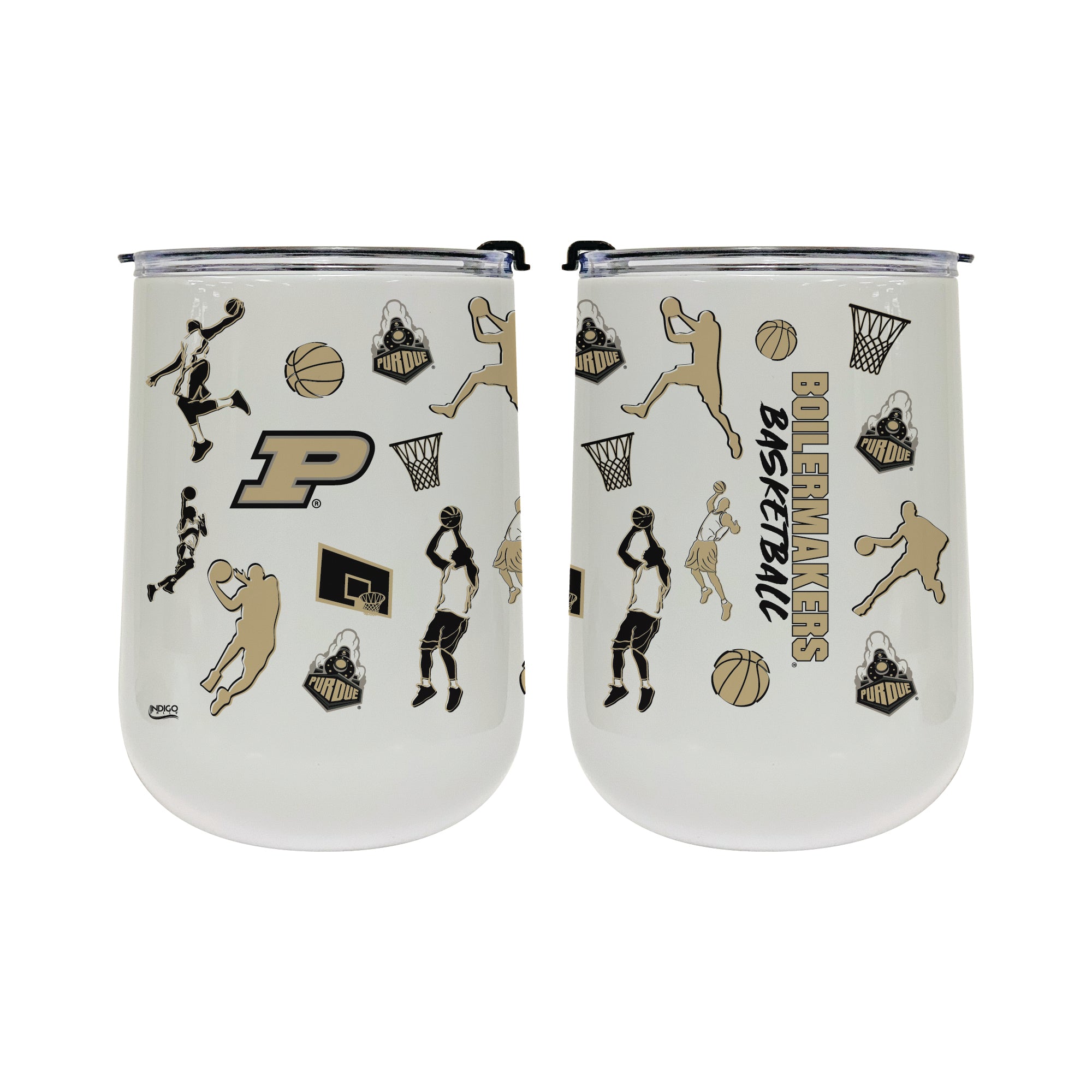18oz Purdue Boilermakers Basketball Sketch Stainless Tumbler