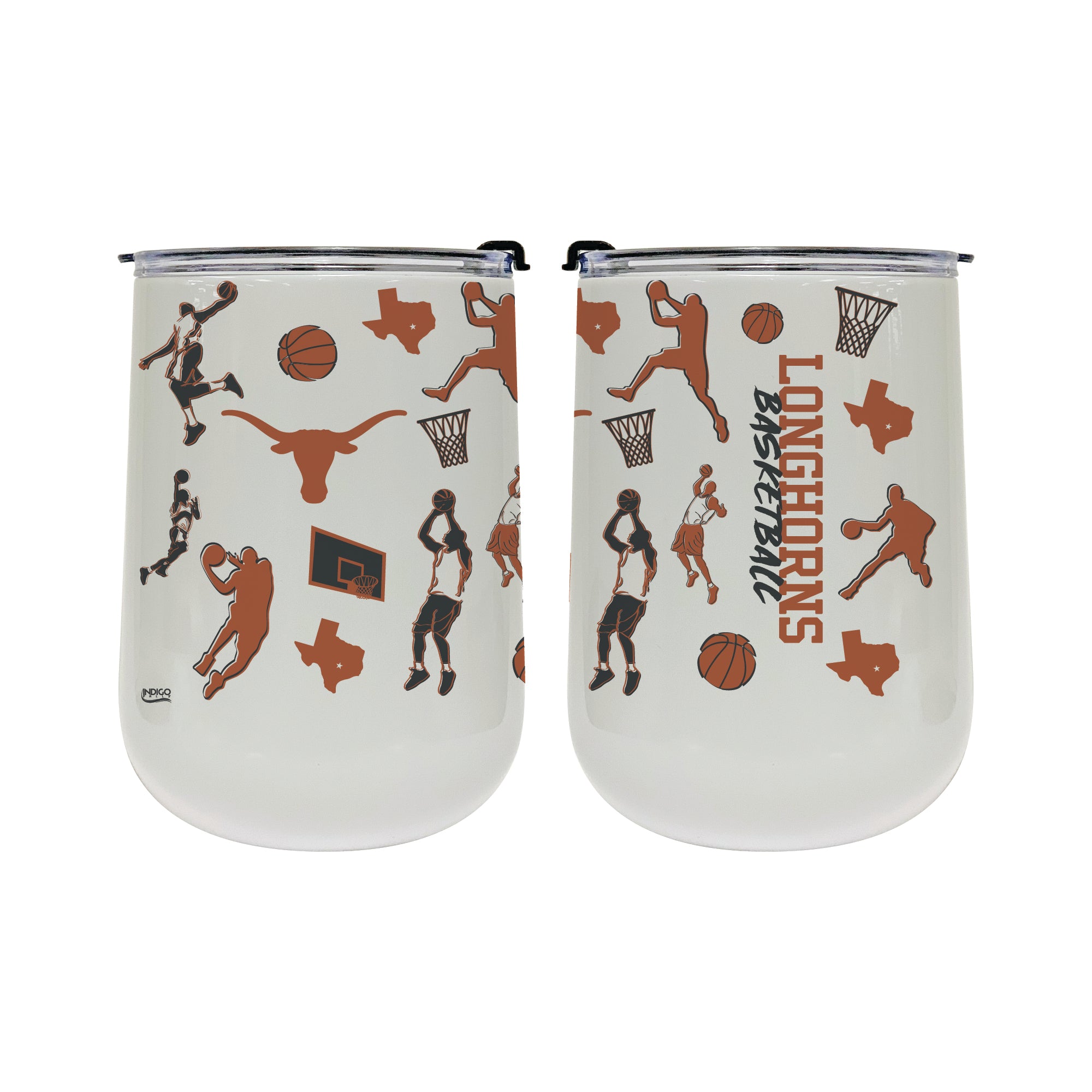 18oz Texas Longhorns Basketball Sketch Stainless Tumbler