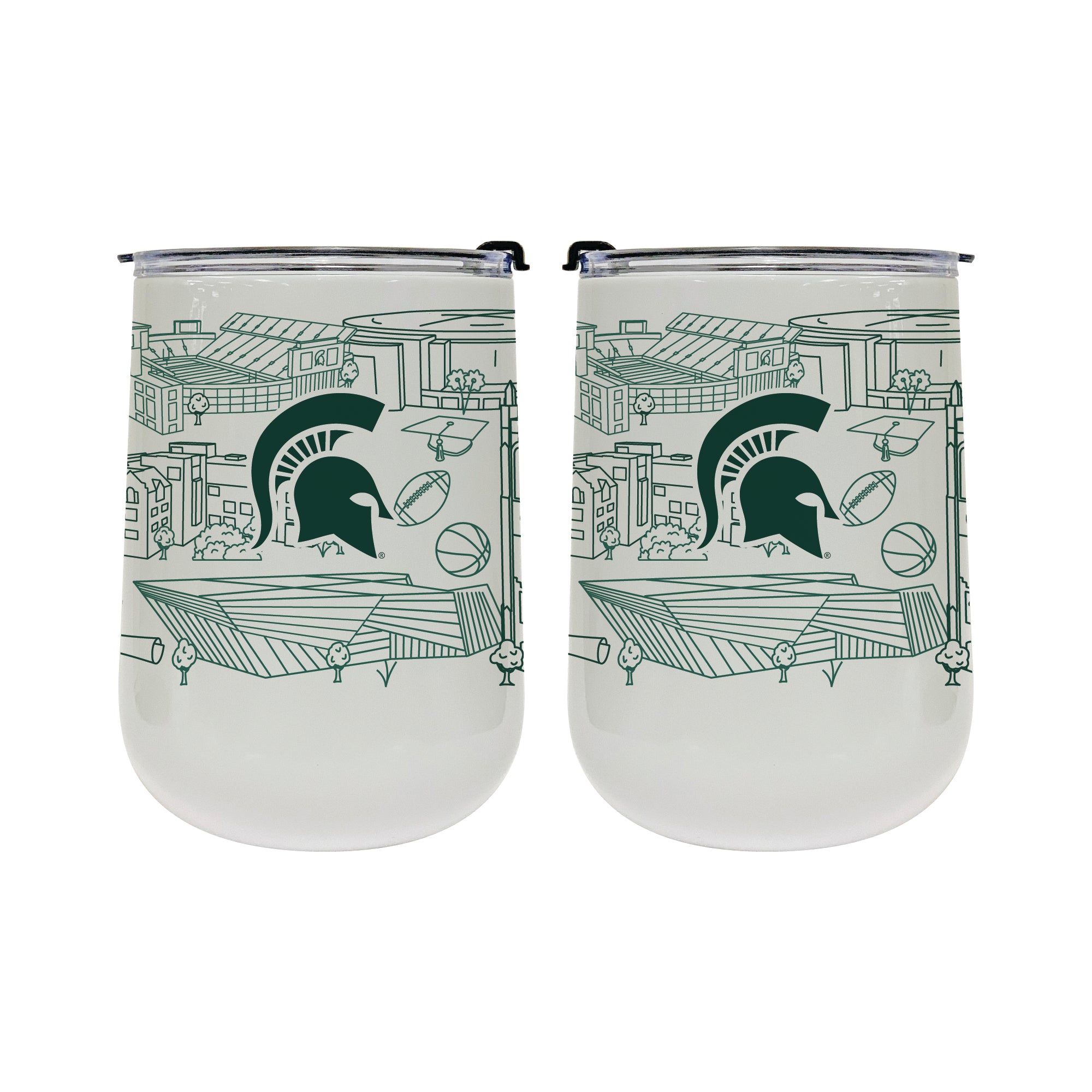 Michigan State Spartans 18oz Campus Line Art Tumbler