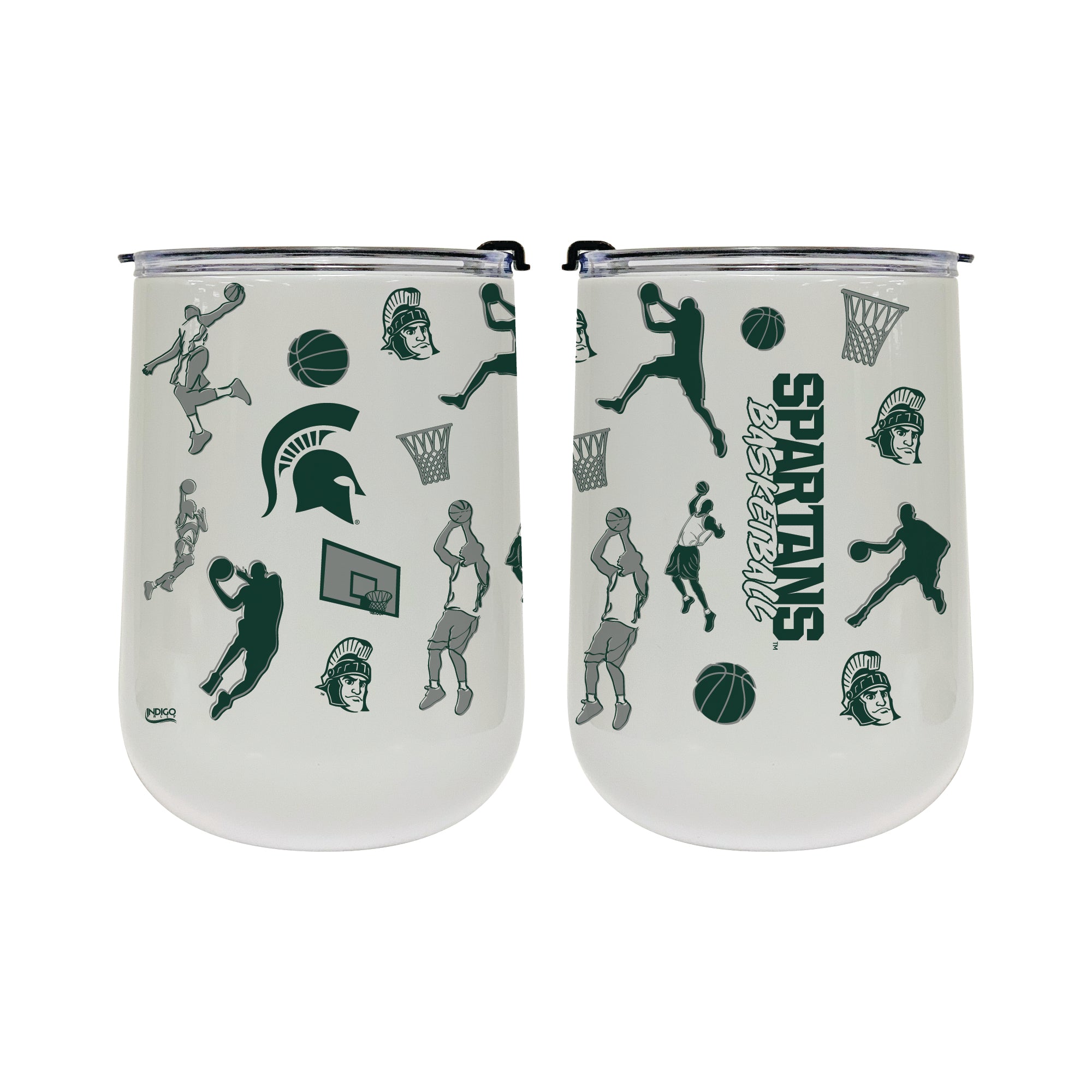 18oz Michigan State Spartans Basketball Sketch Stainless Tumbler