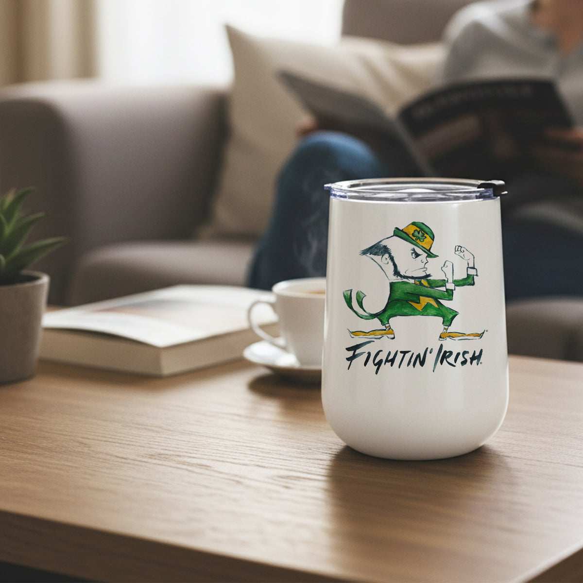 Notre Dame Fighting Irish Mascot by Laura Wilcox 18oz Tumbler