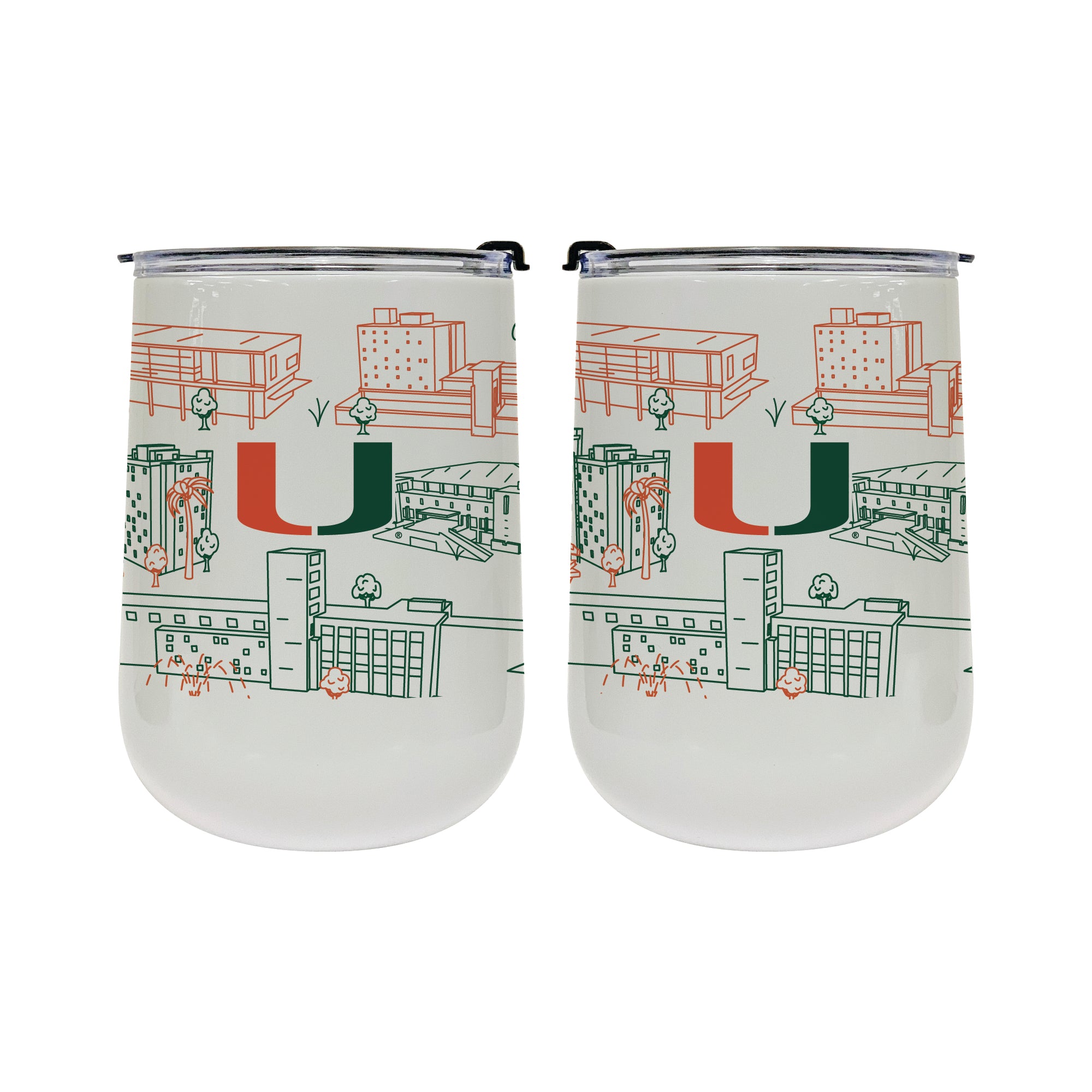 Miami Hurricanes 18oz Campus Line Art Tumbler