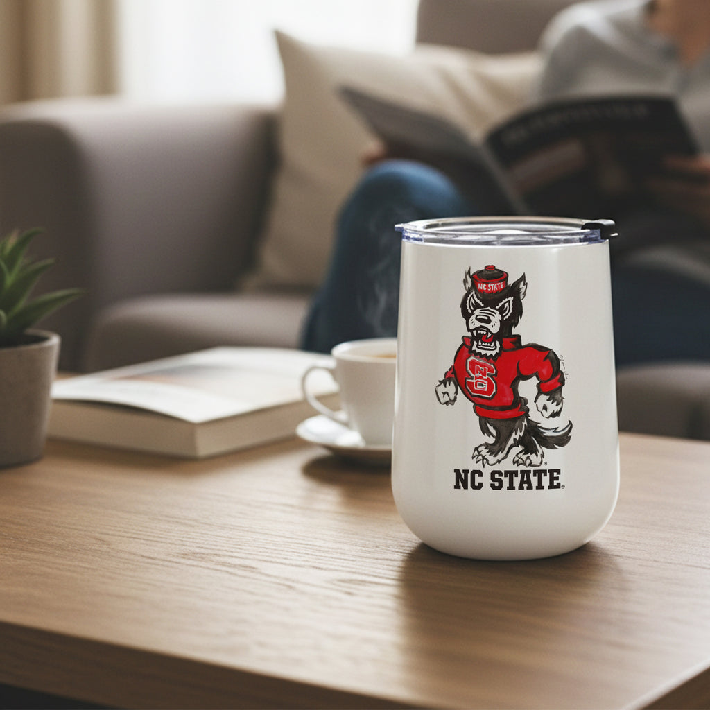 NC State Wolfpack Mascot by Laura Wilcox 18oz Tumbler