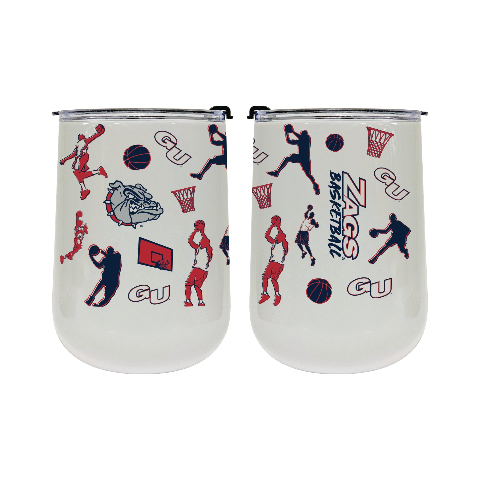 18oz Gonzaga Bulldogs Basketball Sketch Stainless Tumbler