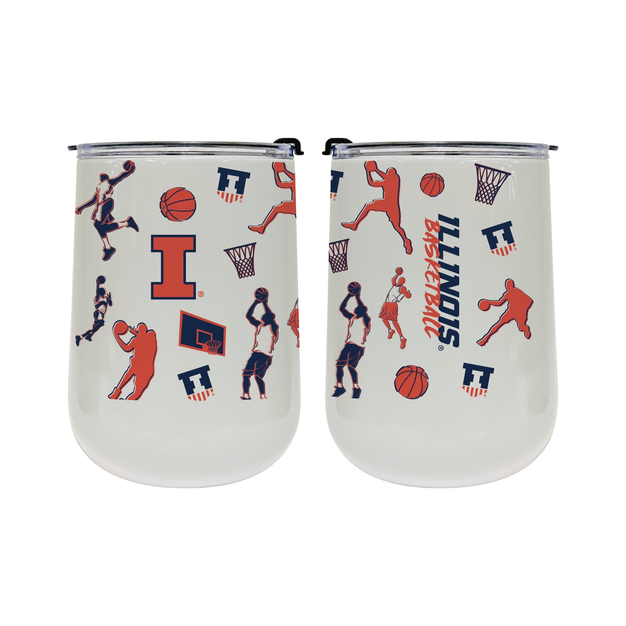 18oz Illinois Fighting Illini Basketball Sketch Stainless Tumbler