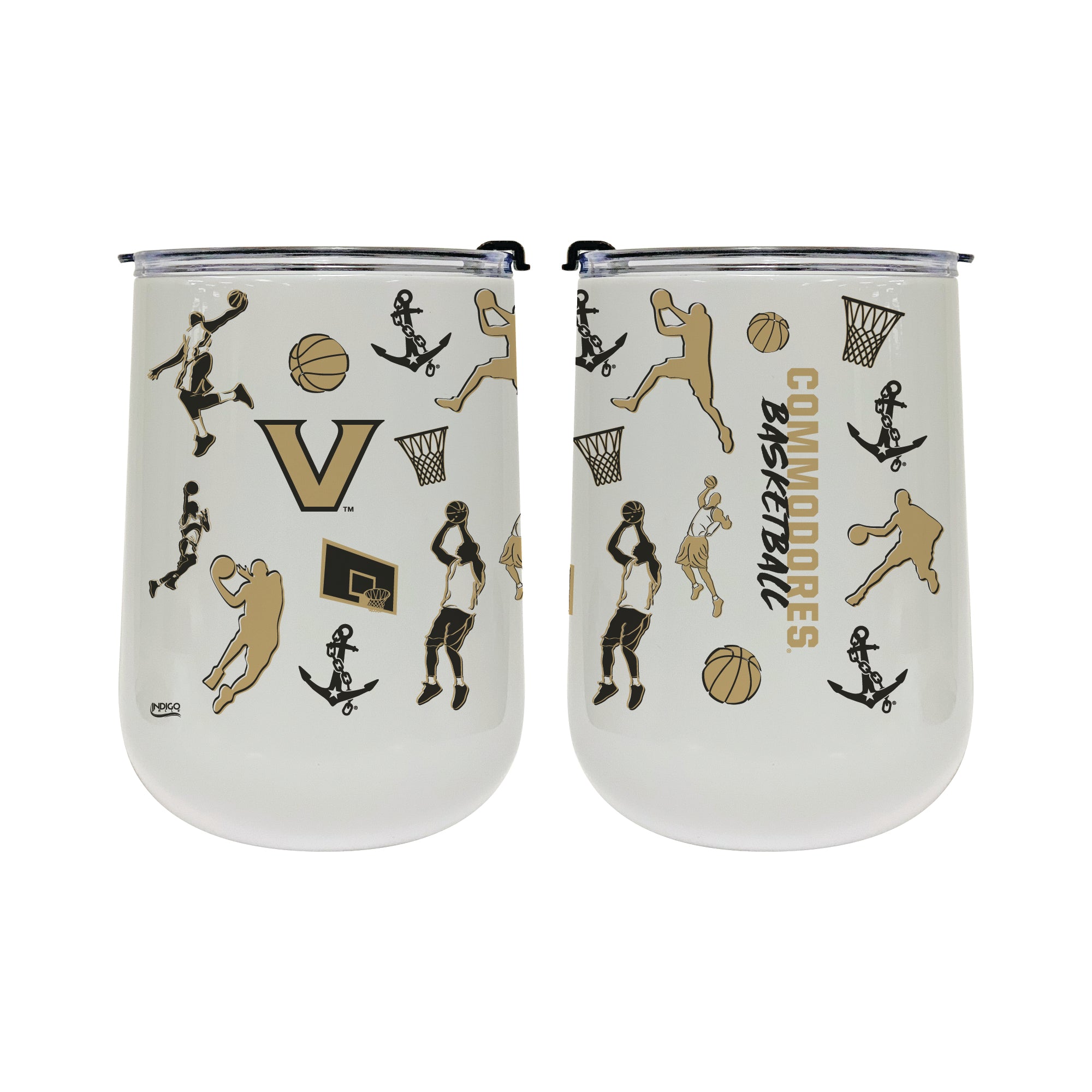 18oz Vanderbilt Commodores Basketball Sketch Stainless Tumbler