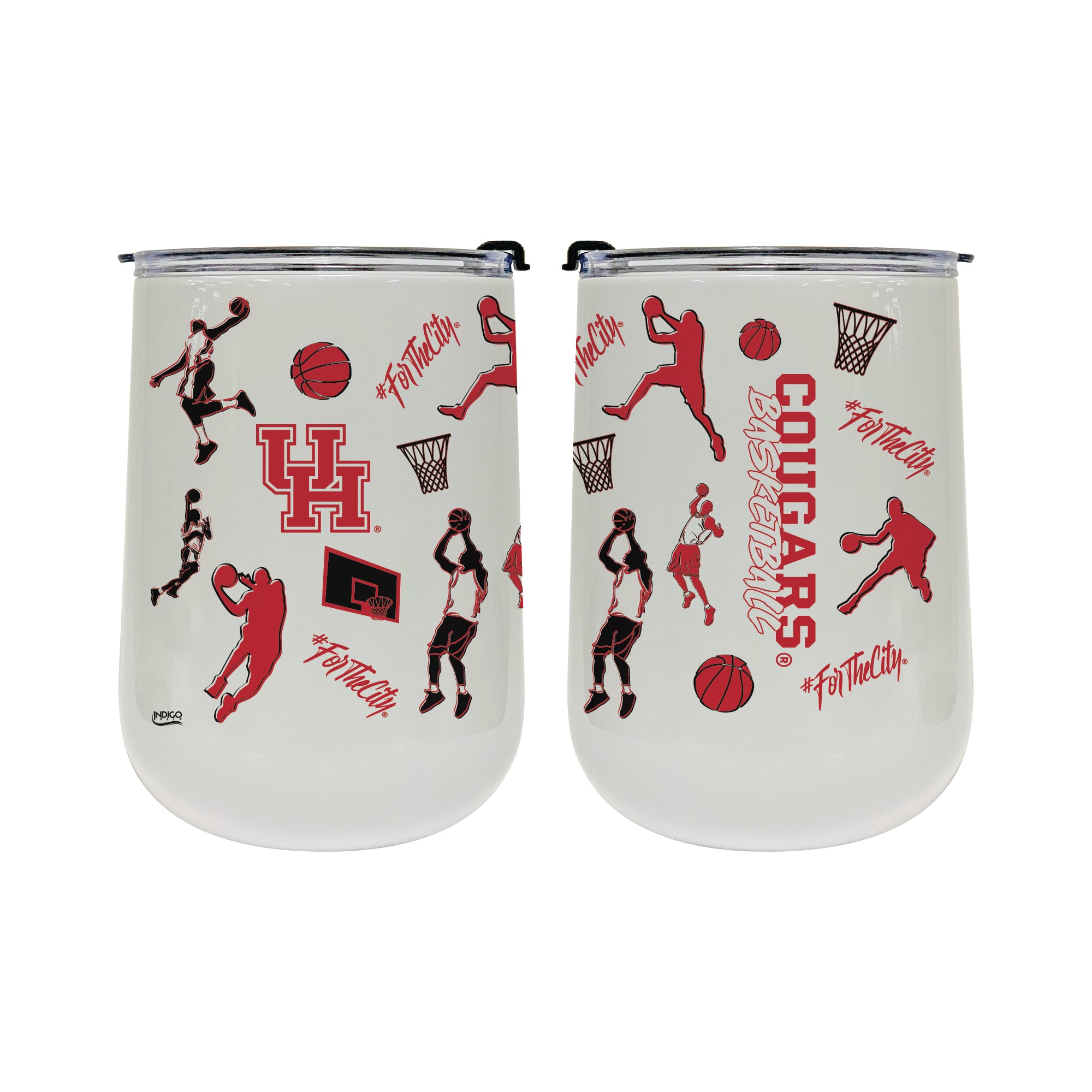 18oz Houston Cougars Basketball Sketch Stainless Tumbler