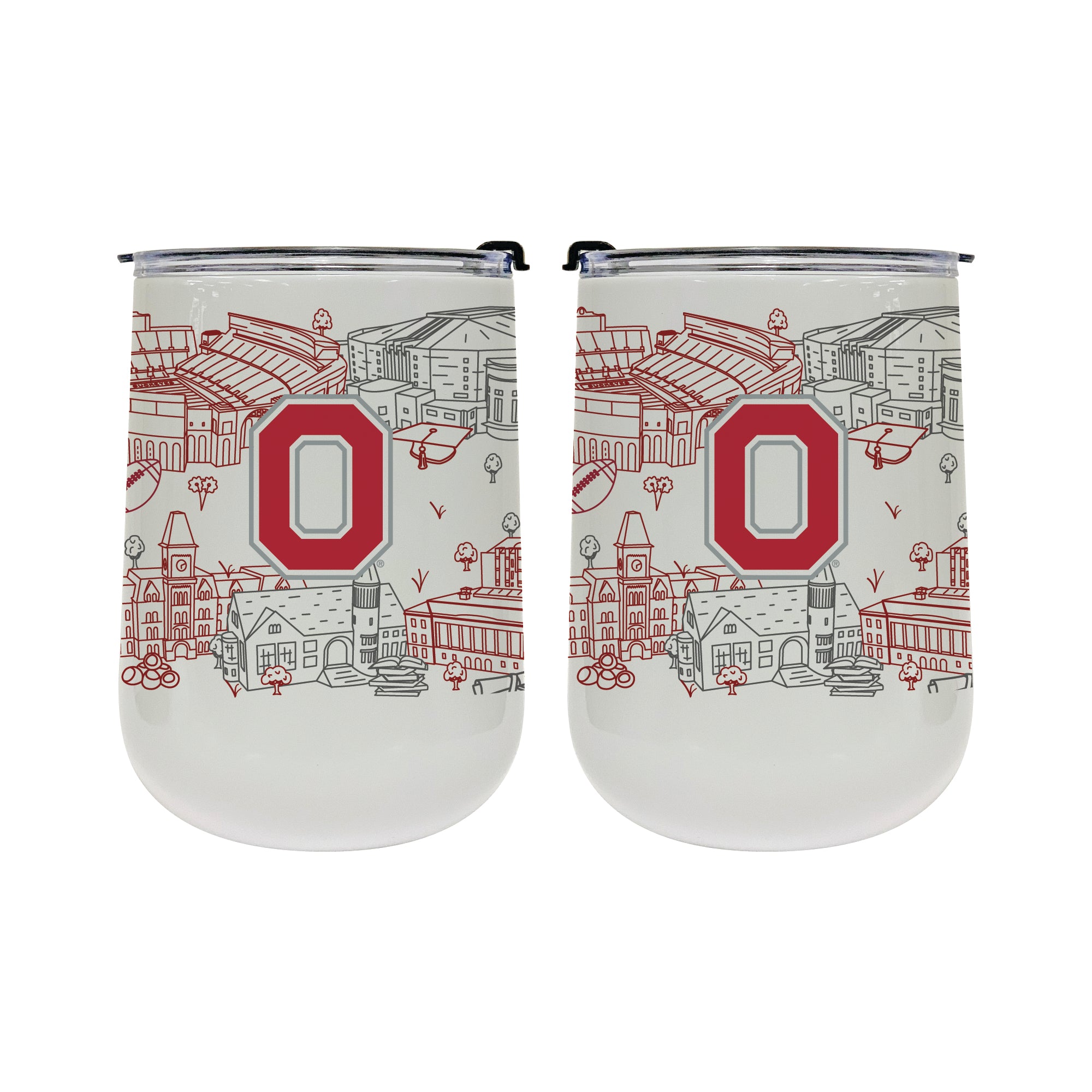 Ohio State Buckeyes 18oz Campus Line Art Tumbler