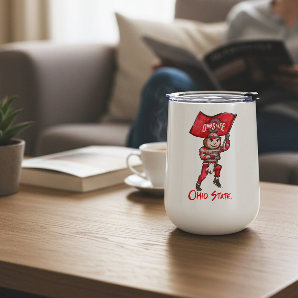Ohio State Buckeyes Mascot by Laura Wilcox 18oz Tumbler