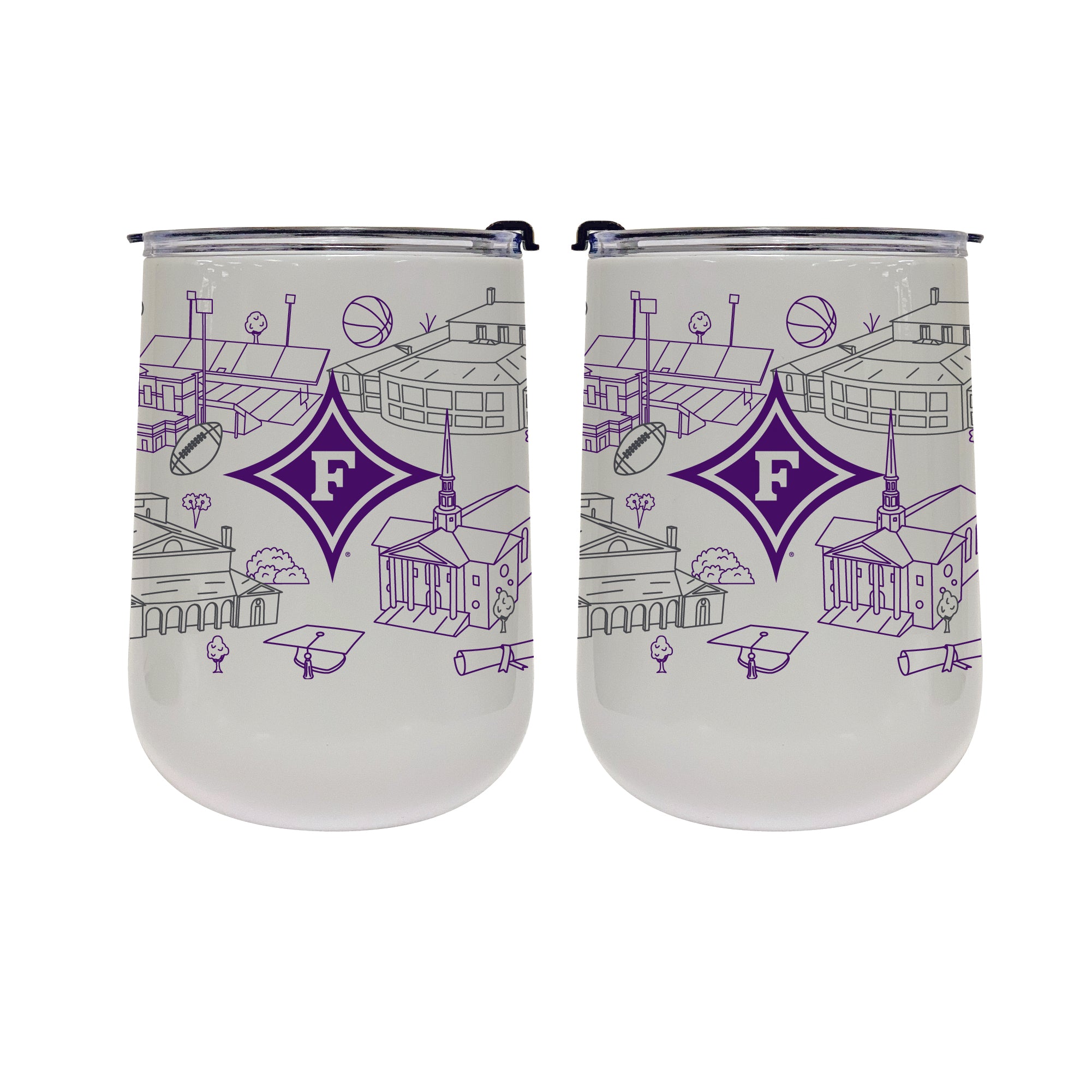Furman Paladins 18oz Campus Line Art Tumbler