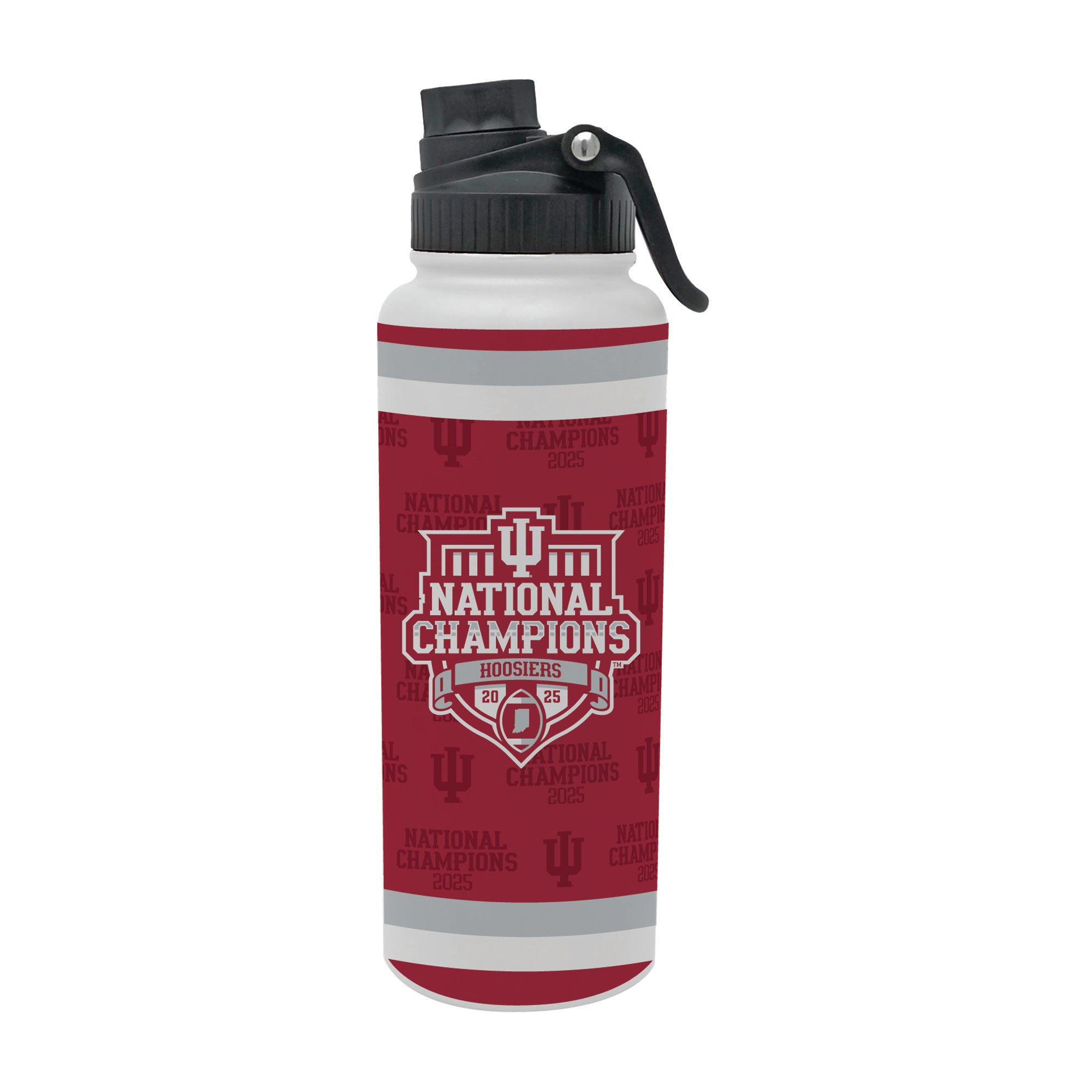 2025 CFP Football National Champions Indiana Hoosiers 34oz Aqua Bottle