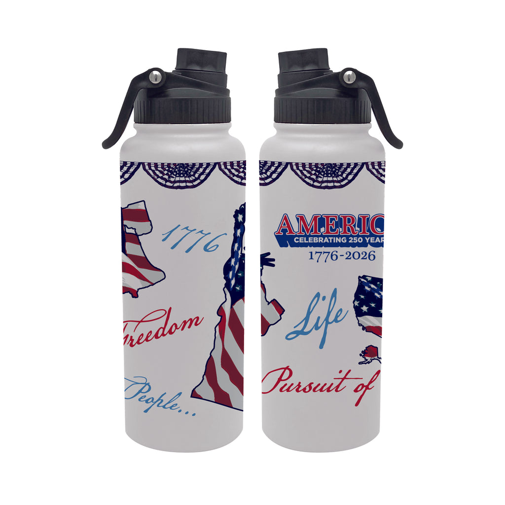 America Collage 34oz Aqua Tumbler