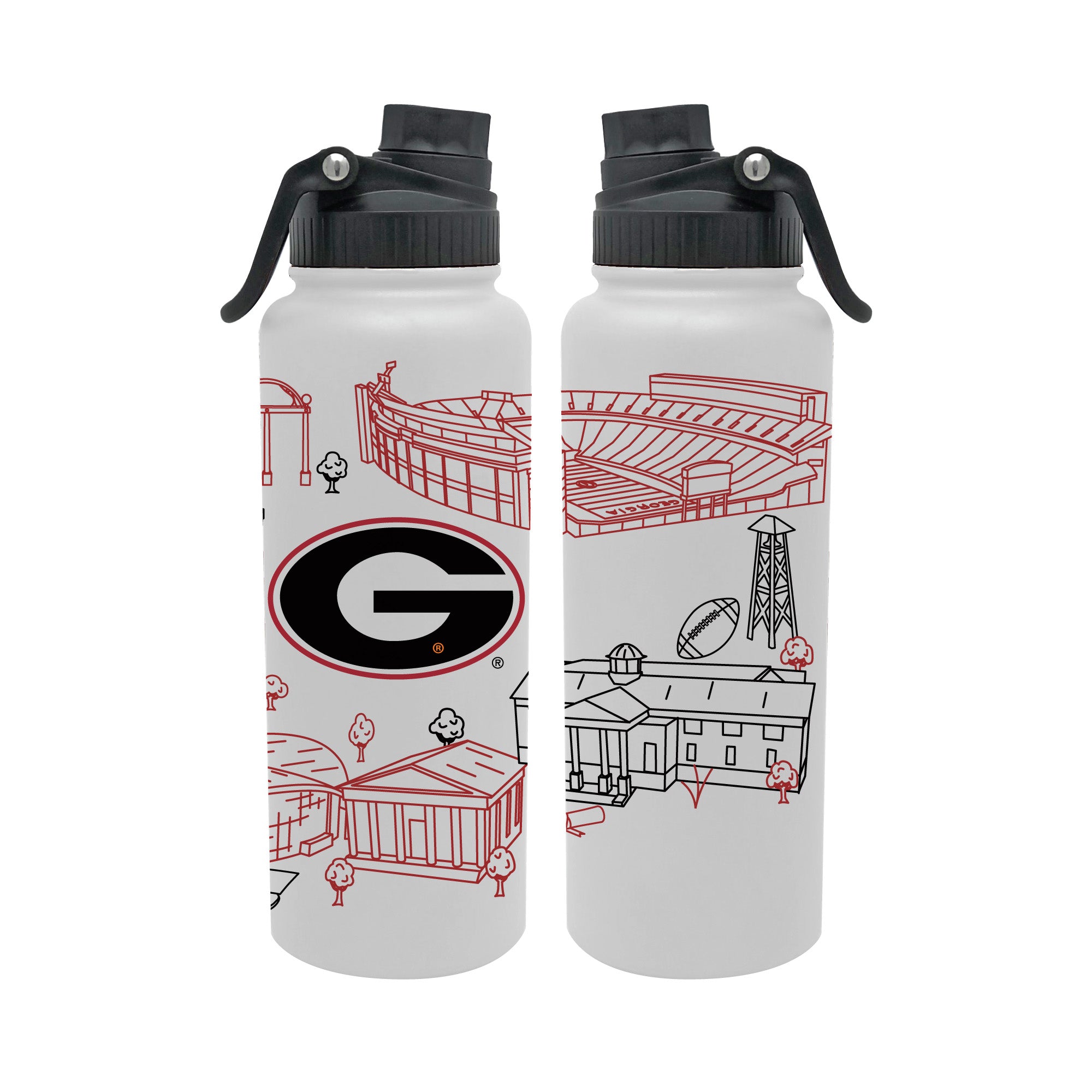 Georgia Bulldogs 34oz Campus Line Art Aqua Bottle