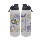 Georgia Tech Yellow Jackets 34oz Campus Line Art Aqua Bottle