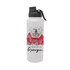 Georgia Bulldogs Mascot by Laura Wilcox 34oz Aqua Bottle