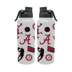 34oz Alabama Crimson Tide Basketball Sketch Aqua Bottle