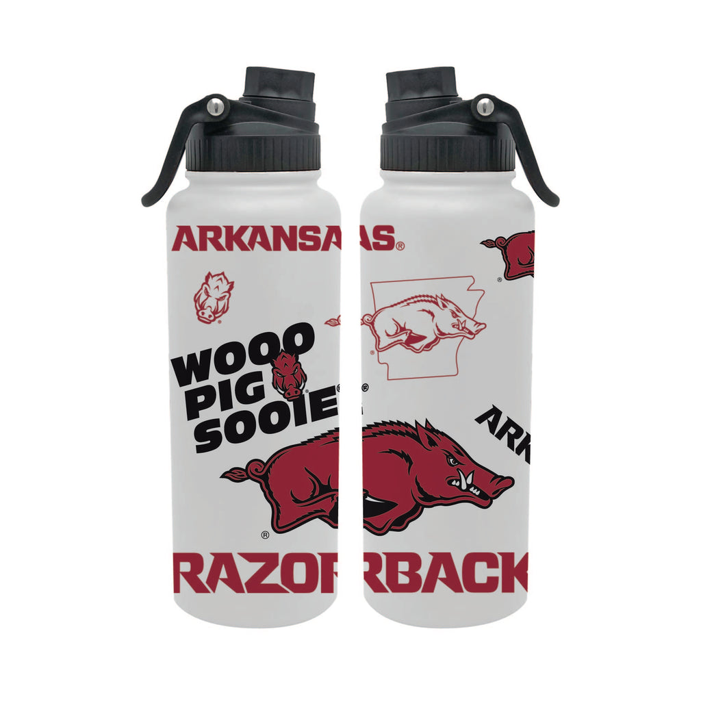 Arkansas Razorbacks 34oz Stainless Steel Medley Aqua Bottle