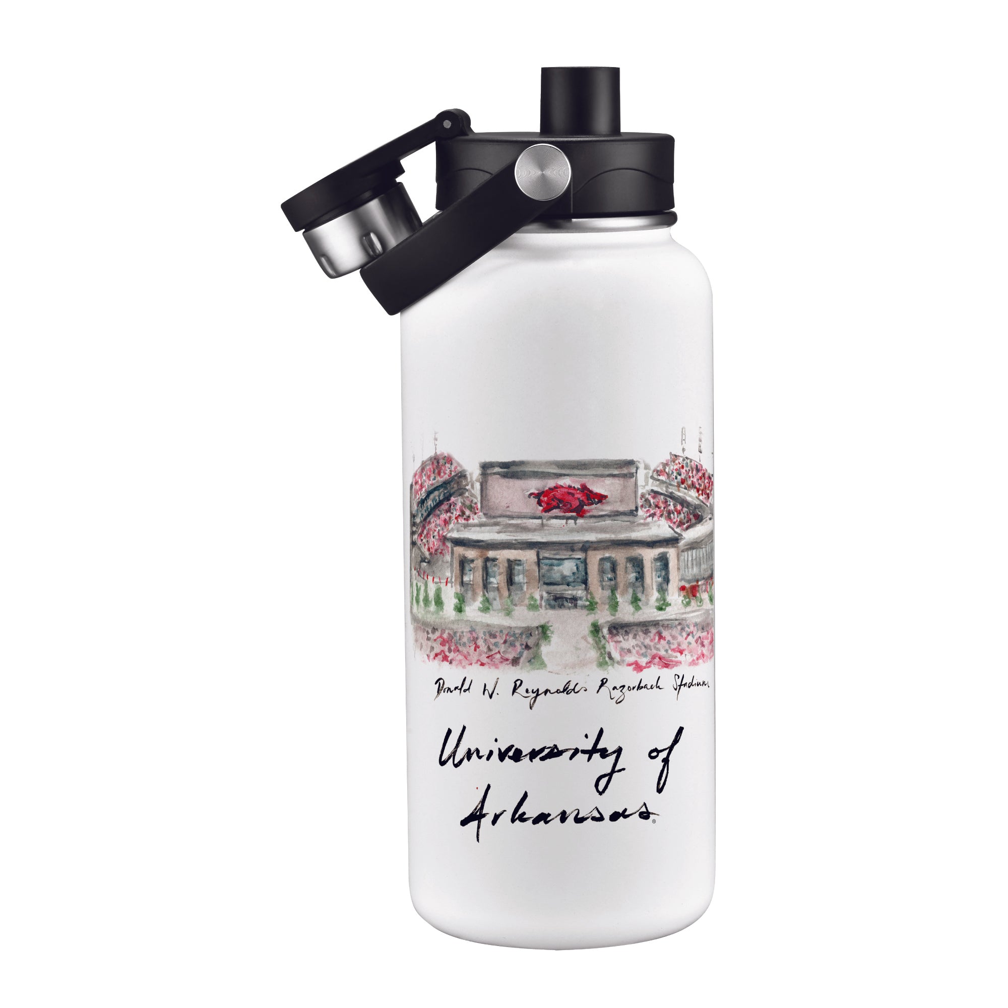 Arkansas Razorbacks 34oz Aqua Bottle by Laura Wilcox