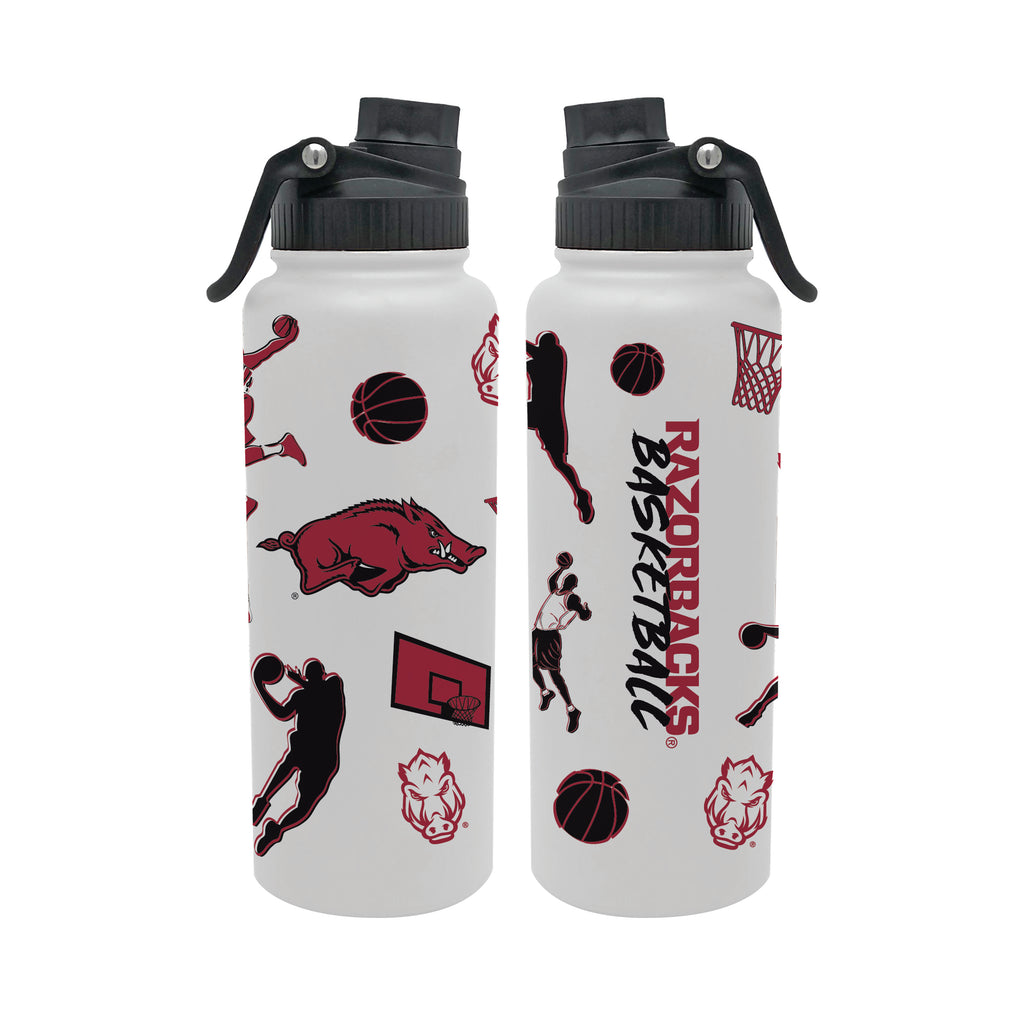 34oz Arkansas Razorbacks Basketball Sketch Aqua Bottle