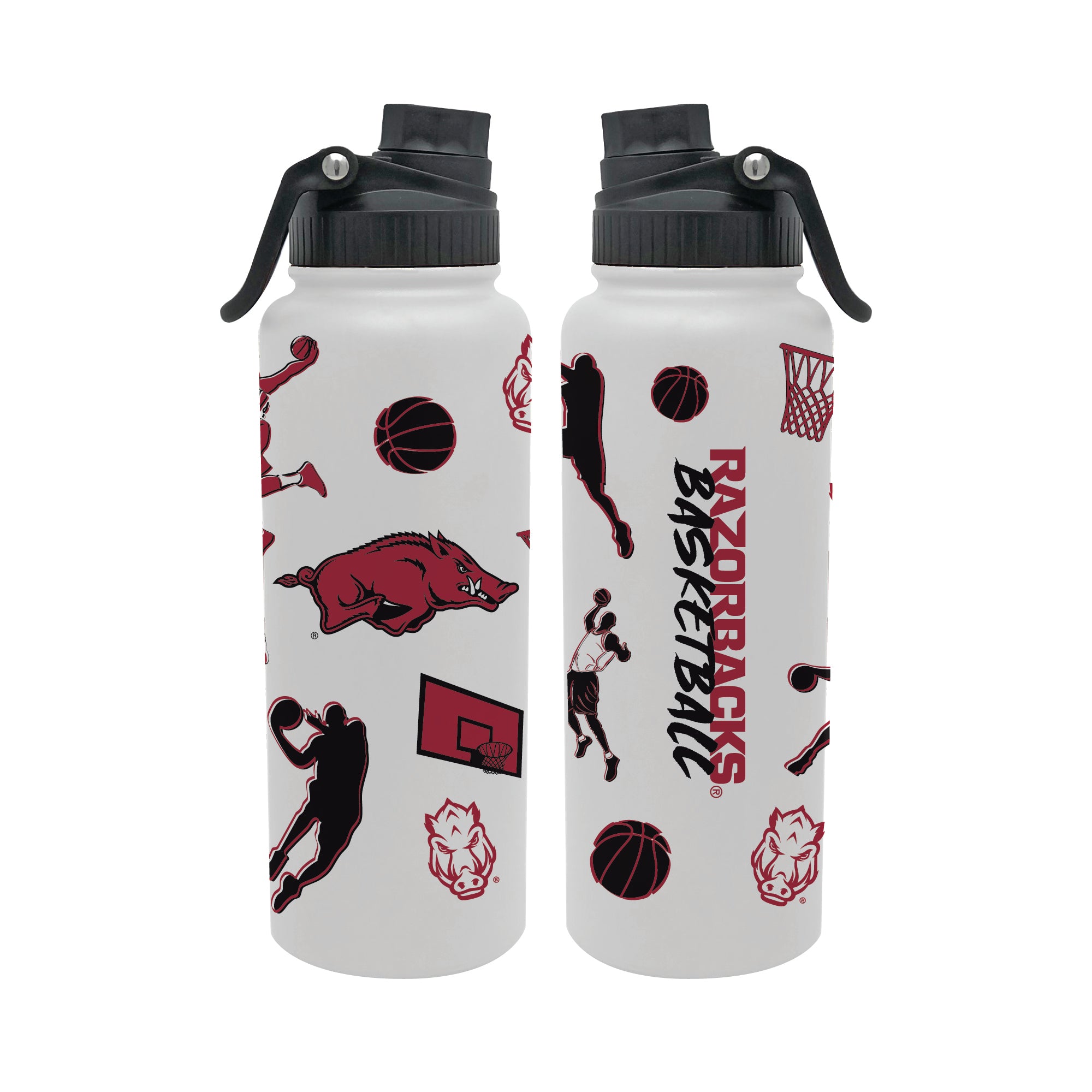 34oz Arkansas Razorbacks Basketball Sketch Aqua Bottle