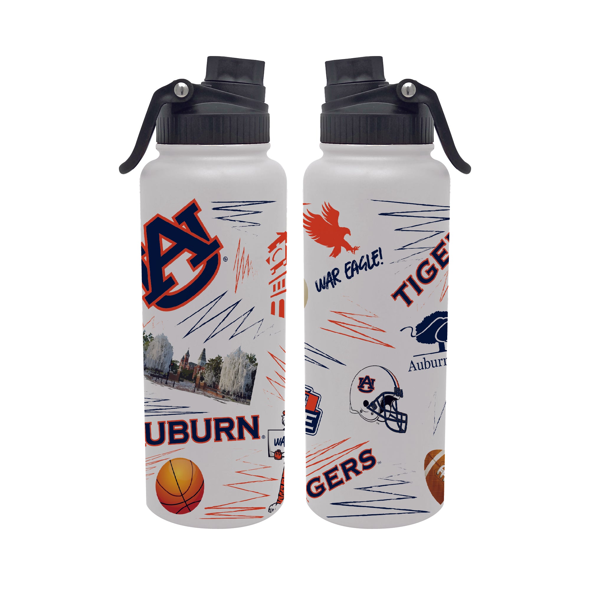 34oz Auburn Tigers Local Aqua Bottle
