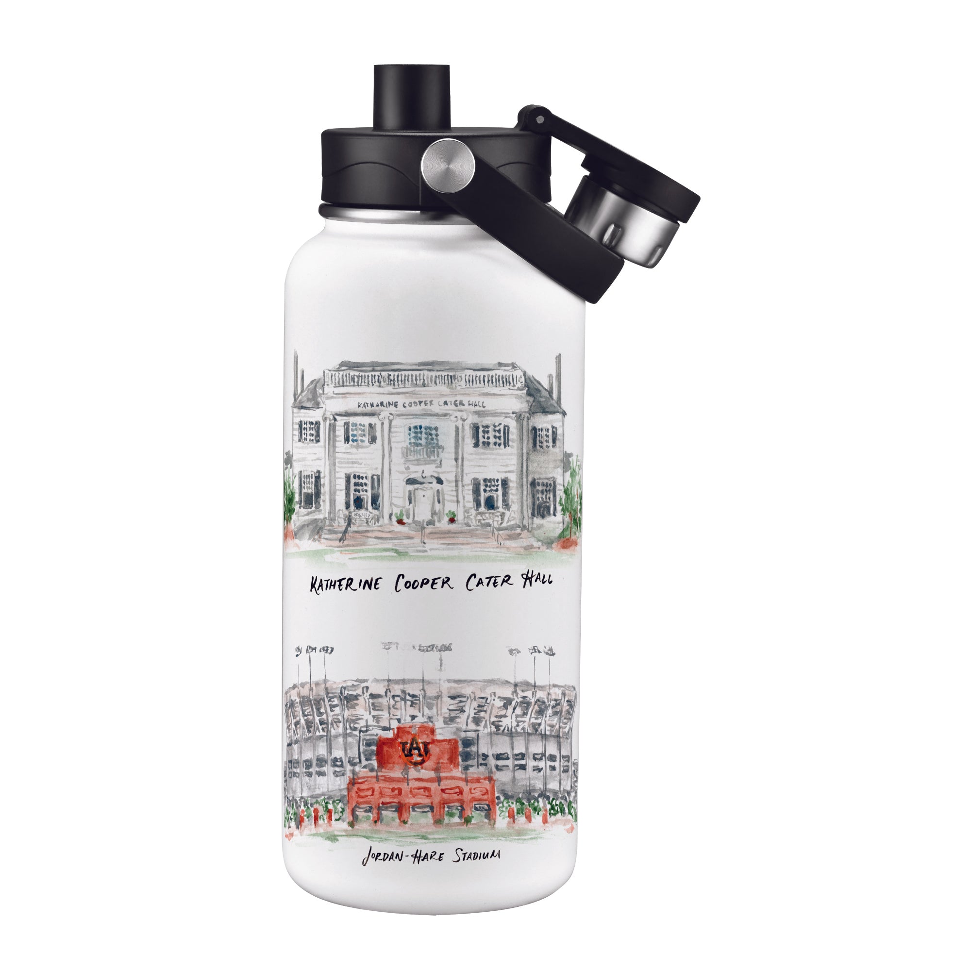 Auburn Tigers 34oz Aqua Bottle by Laura Wilcox