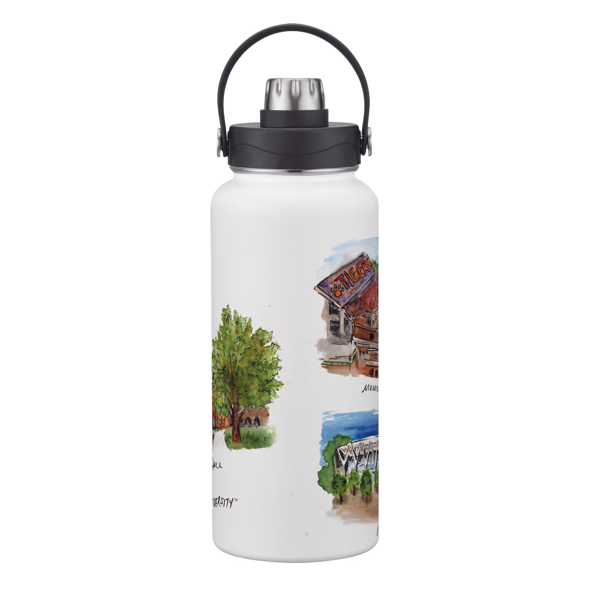 Clemson Tigers 34oz Aqua Bottle by Laura Wilcox