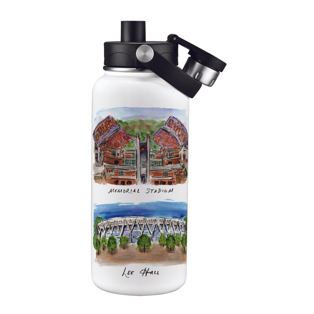 Clemson Tigers 34oz Aqua Bottle by Laura Wilcox