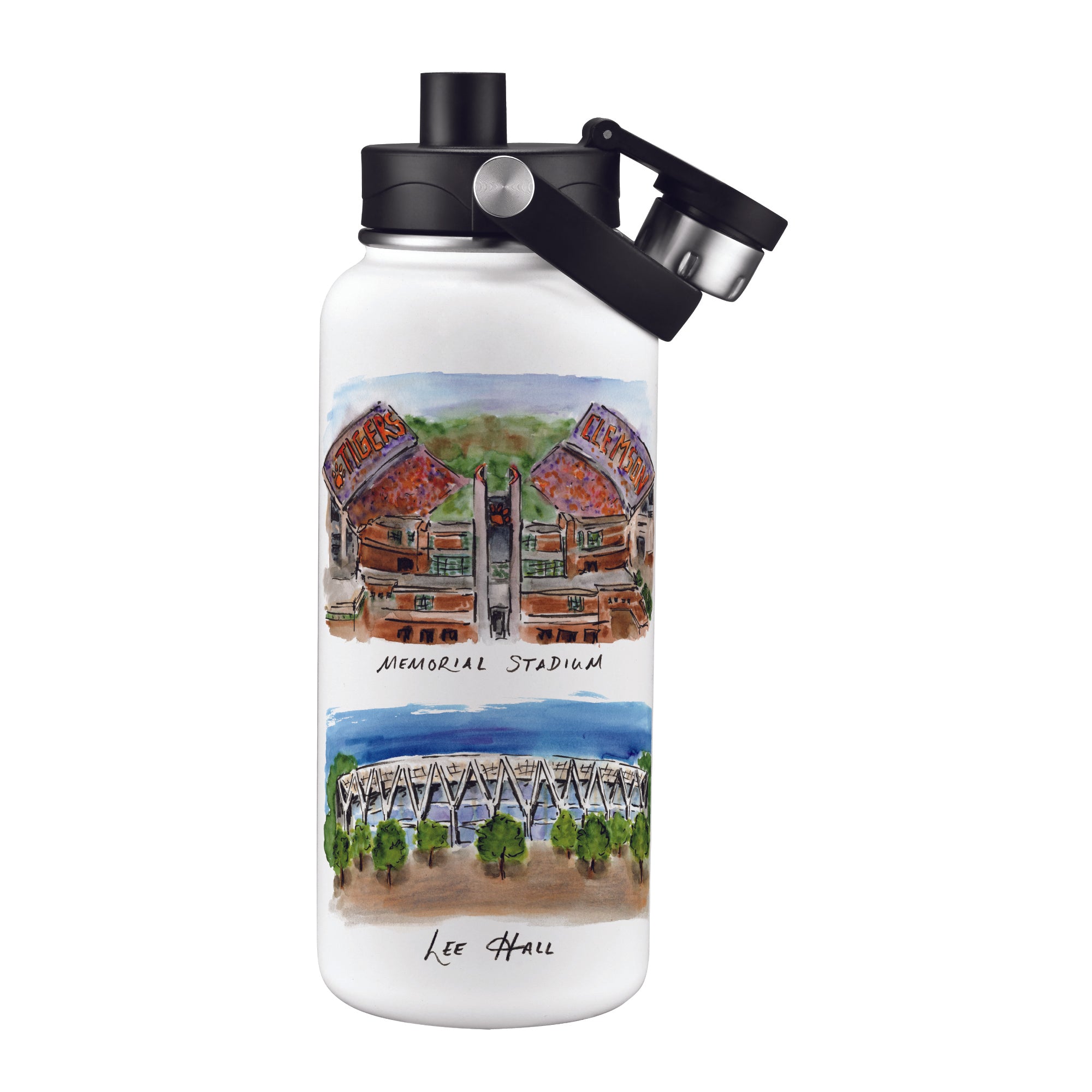 Clemson Tigers 34oz Aqua Bottle by Laura Wilcox