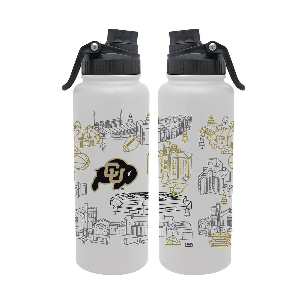 Colorado Buffaloes 34oz Campus Line Art Aqua Bottle