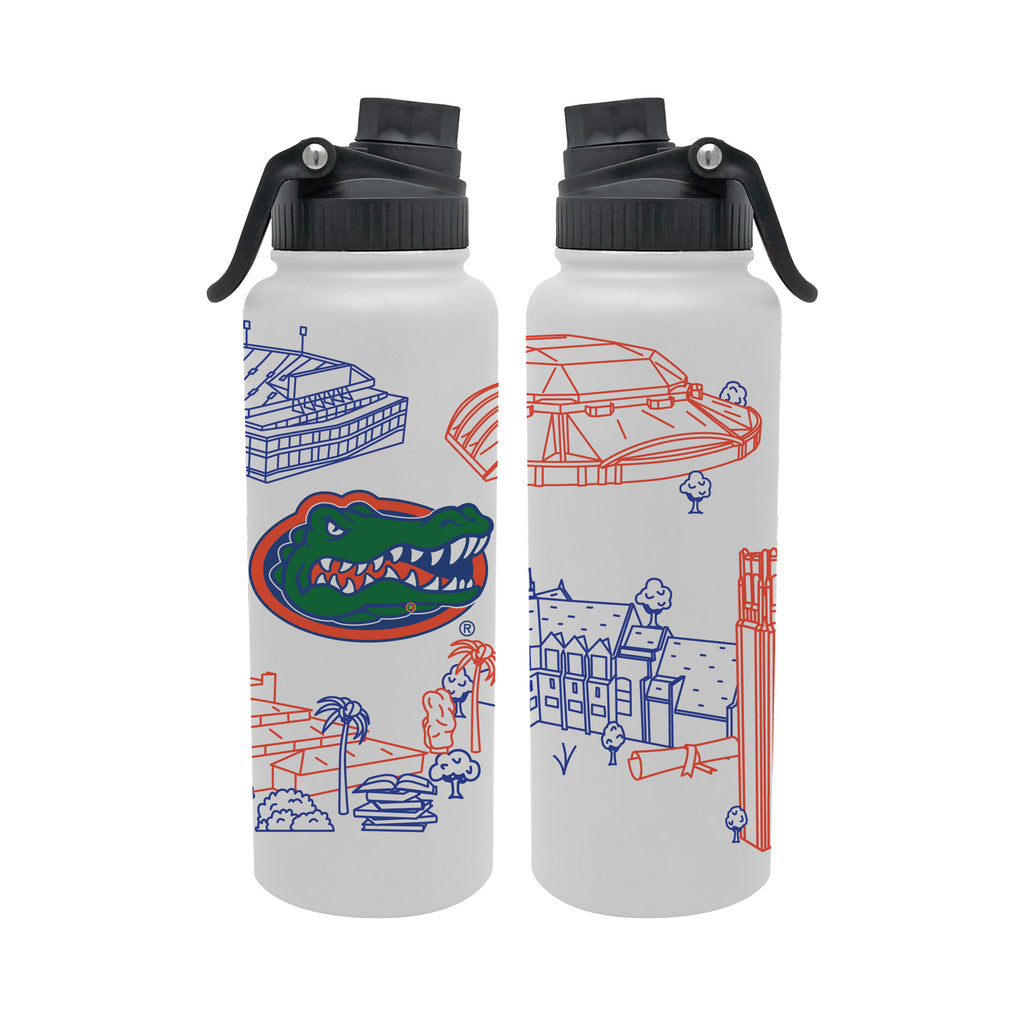 Florida Gators 34oz Campus Line Art Aqua Bottle